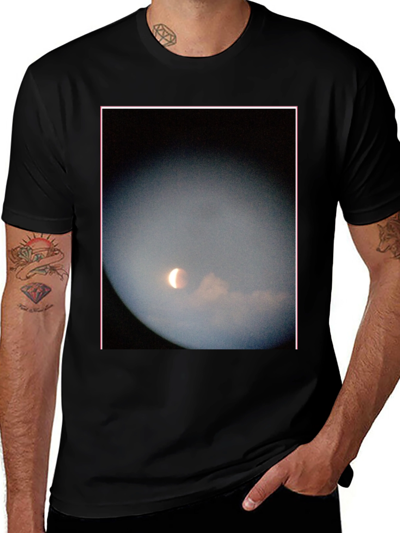 Eclipse Print Black T-Shirt