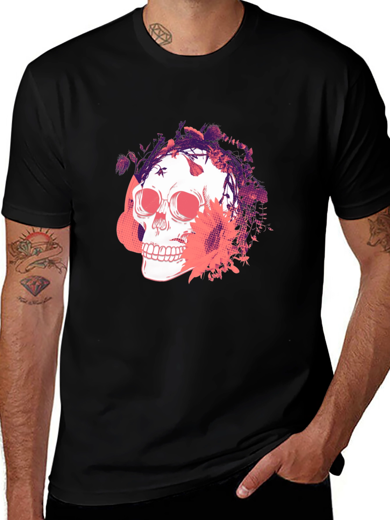 Variant 4 of Skull Graphic Print T-Shirt - Men's Fashion