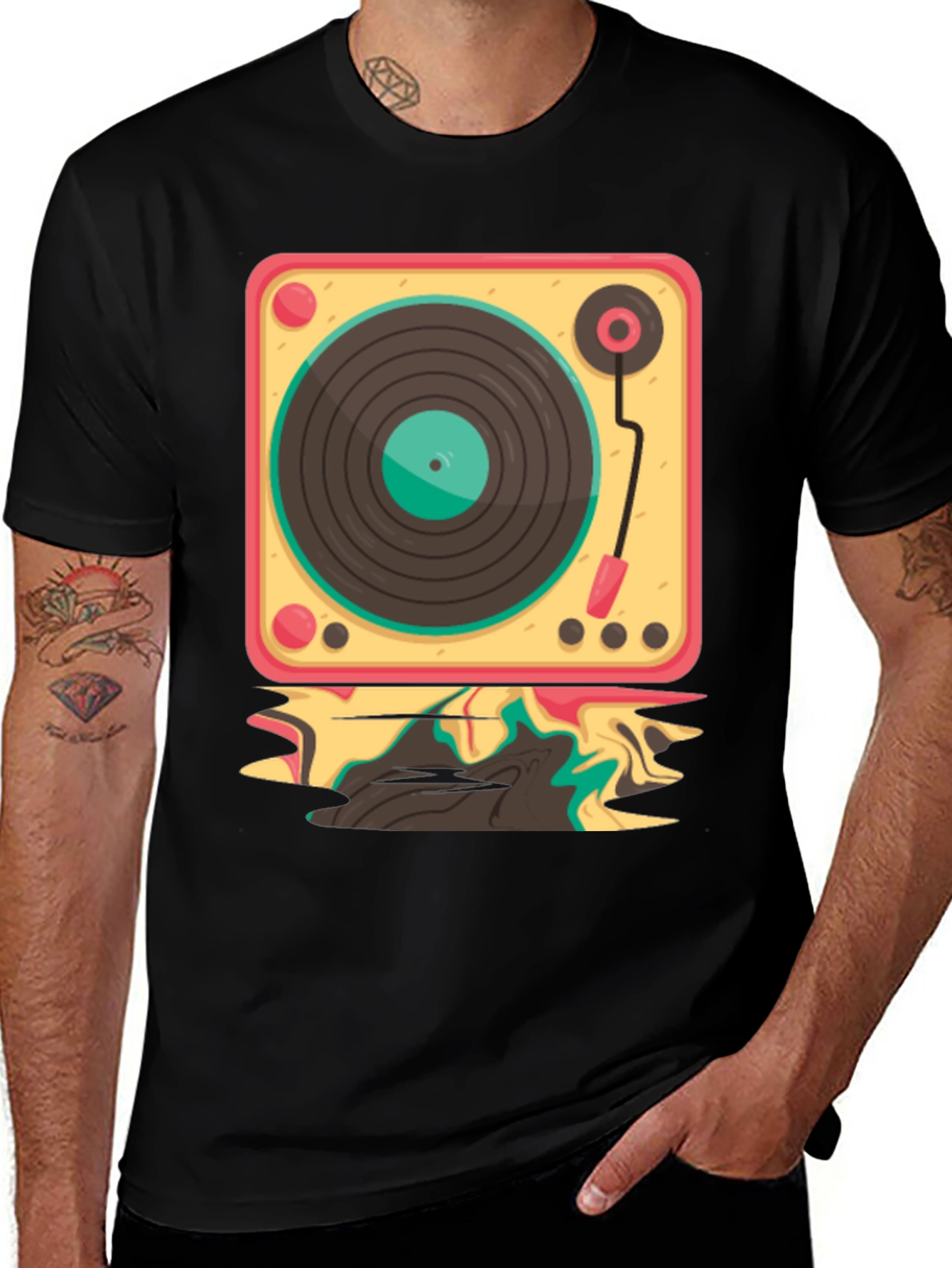 Variant 5 of Retro Turntable Graphic Tee - Cool Music Lover Shirt