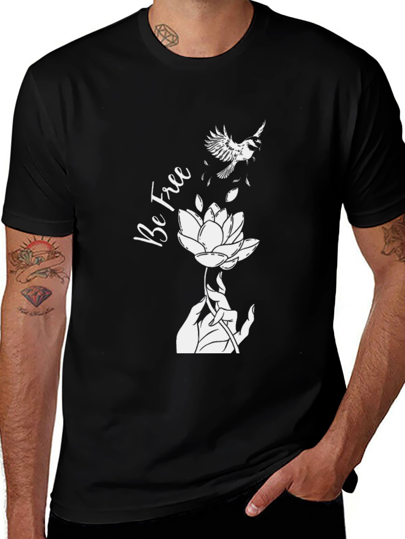 Variant 3 of Be Free Lotus Flower T-Shirt