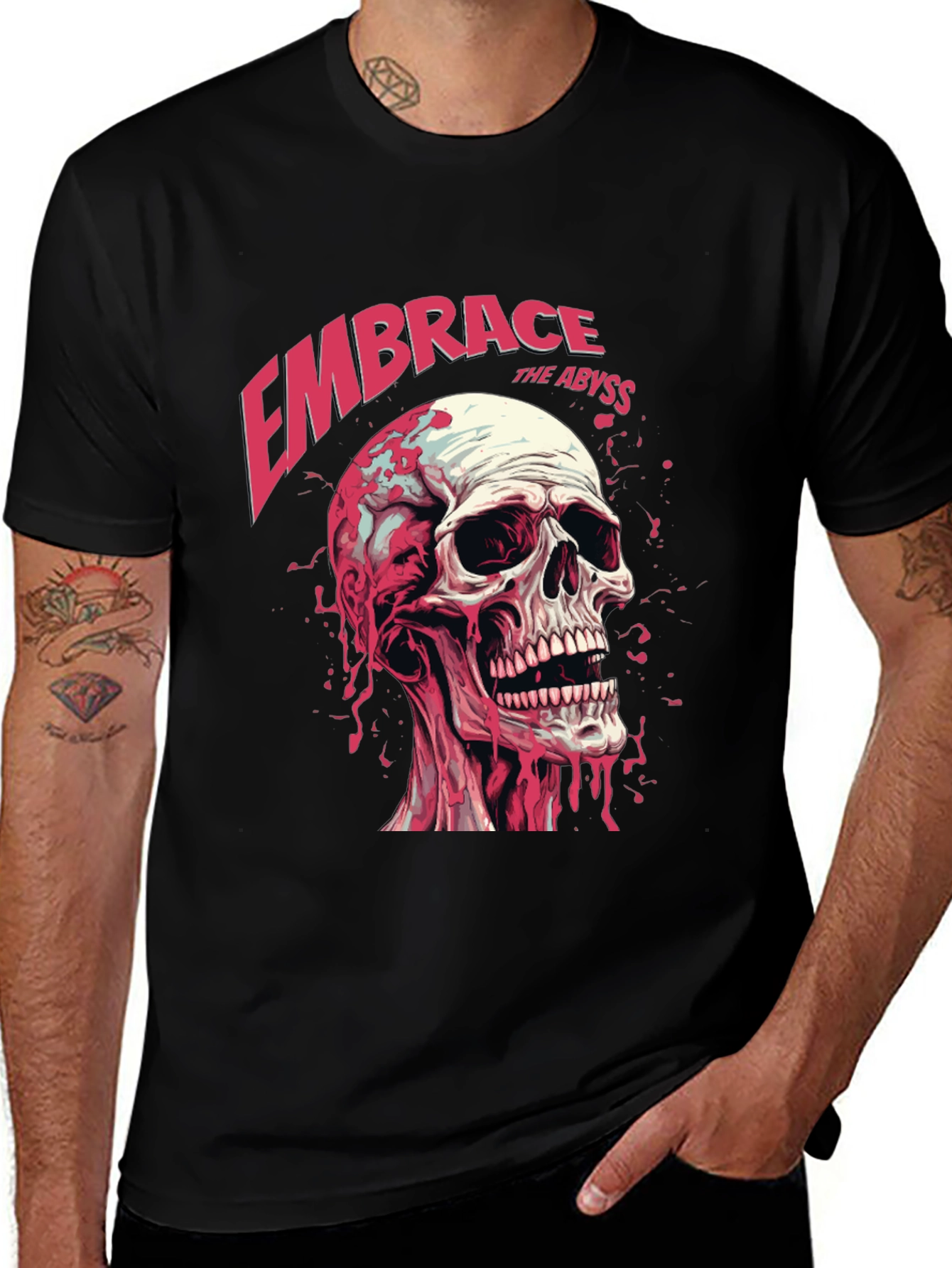 Variant 20 of Embrace the Abyss Skull Graphic Tee - Bold Statement T-Shirt