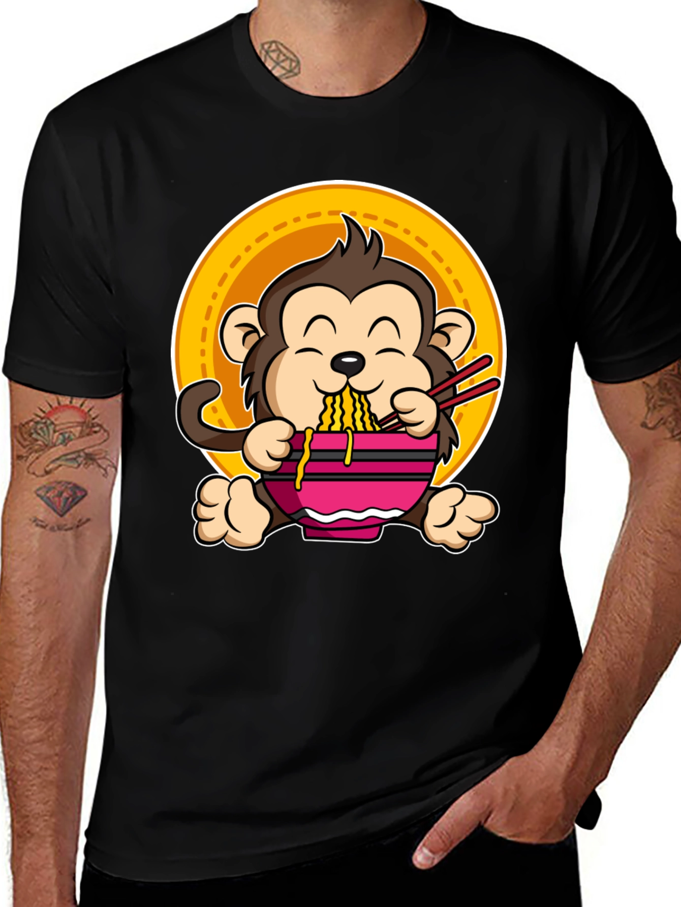 Variant 14 of Monkey Ramen T-Shirt - Cute & Funny Design