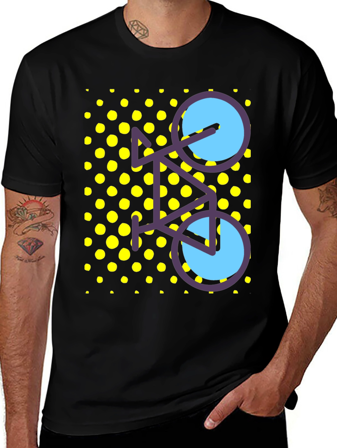 Variant 25 of Funky Bicycle Tee - Black