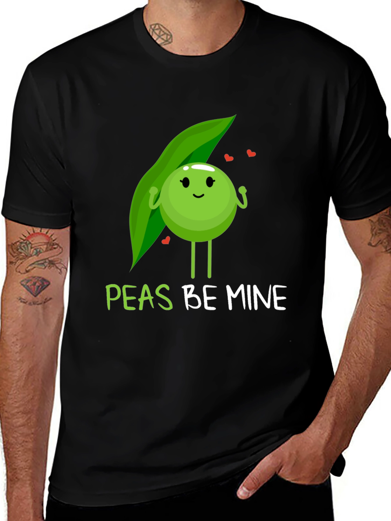 Variant 13 of Peas Be Mine Graphic Tee - Cute Valentine's Day Shirt