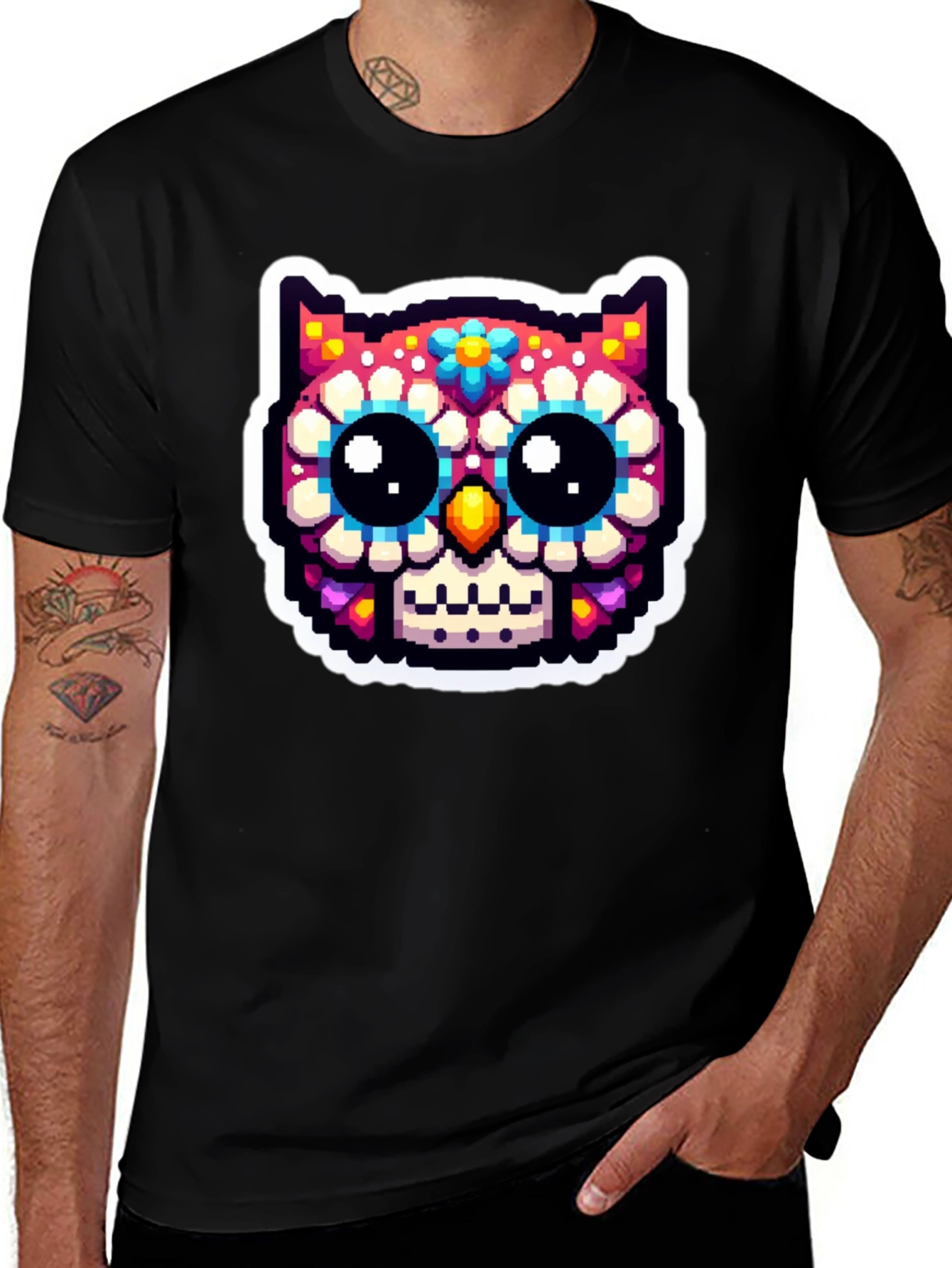 Variant 29 of Pixel Art Owl T-Shirt