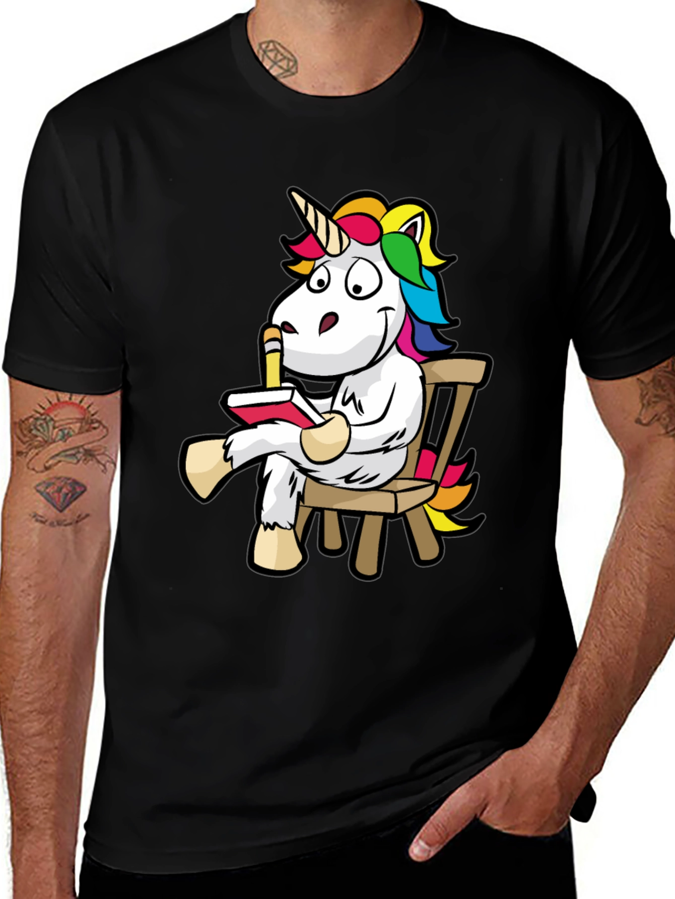 Variant 21 of Unicorn Reading Book Graphic Tee - Casual Cotton Shirt