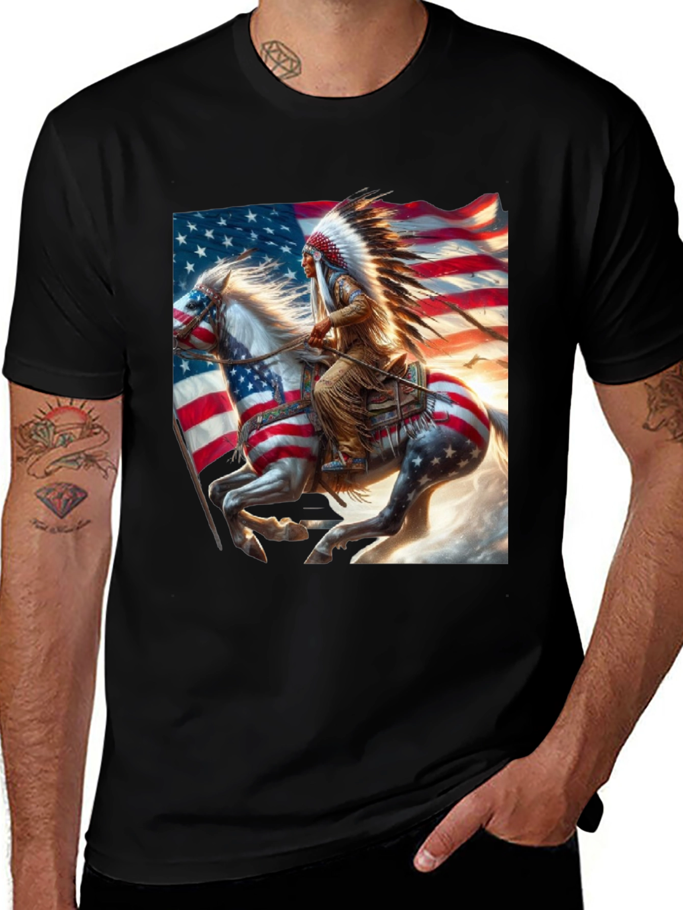 Variant 30 of Native American Flag T-Shirt
