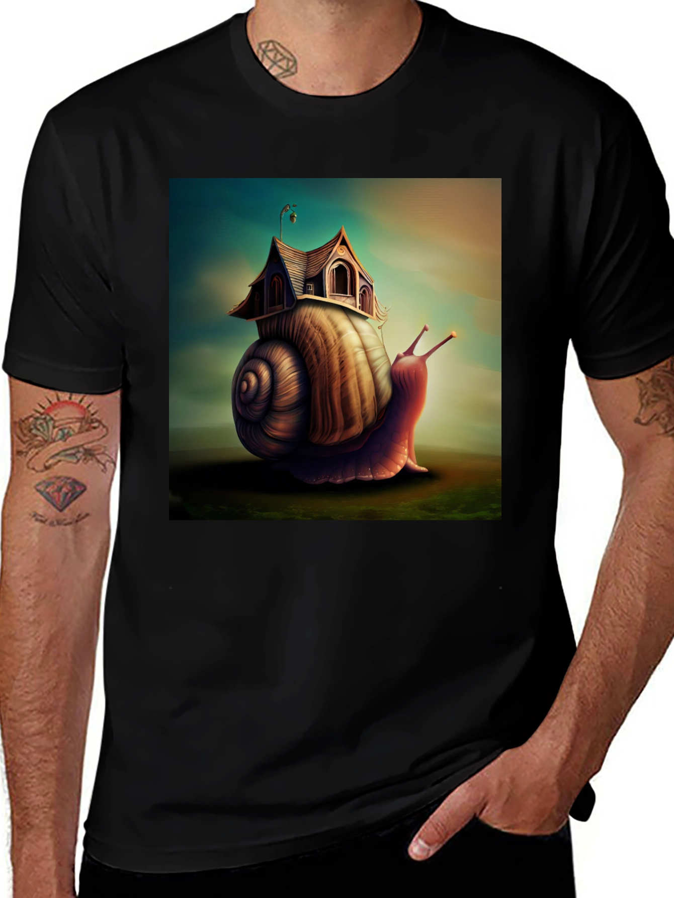 Variant 6 of Whimsical Snail House Tee
