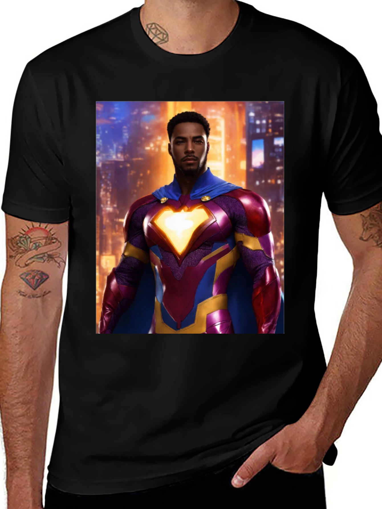 Variant 3 of Heroic Graphic Tee - Stylish Superhero Design
