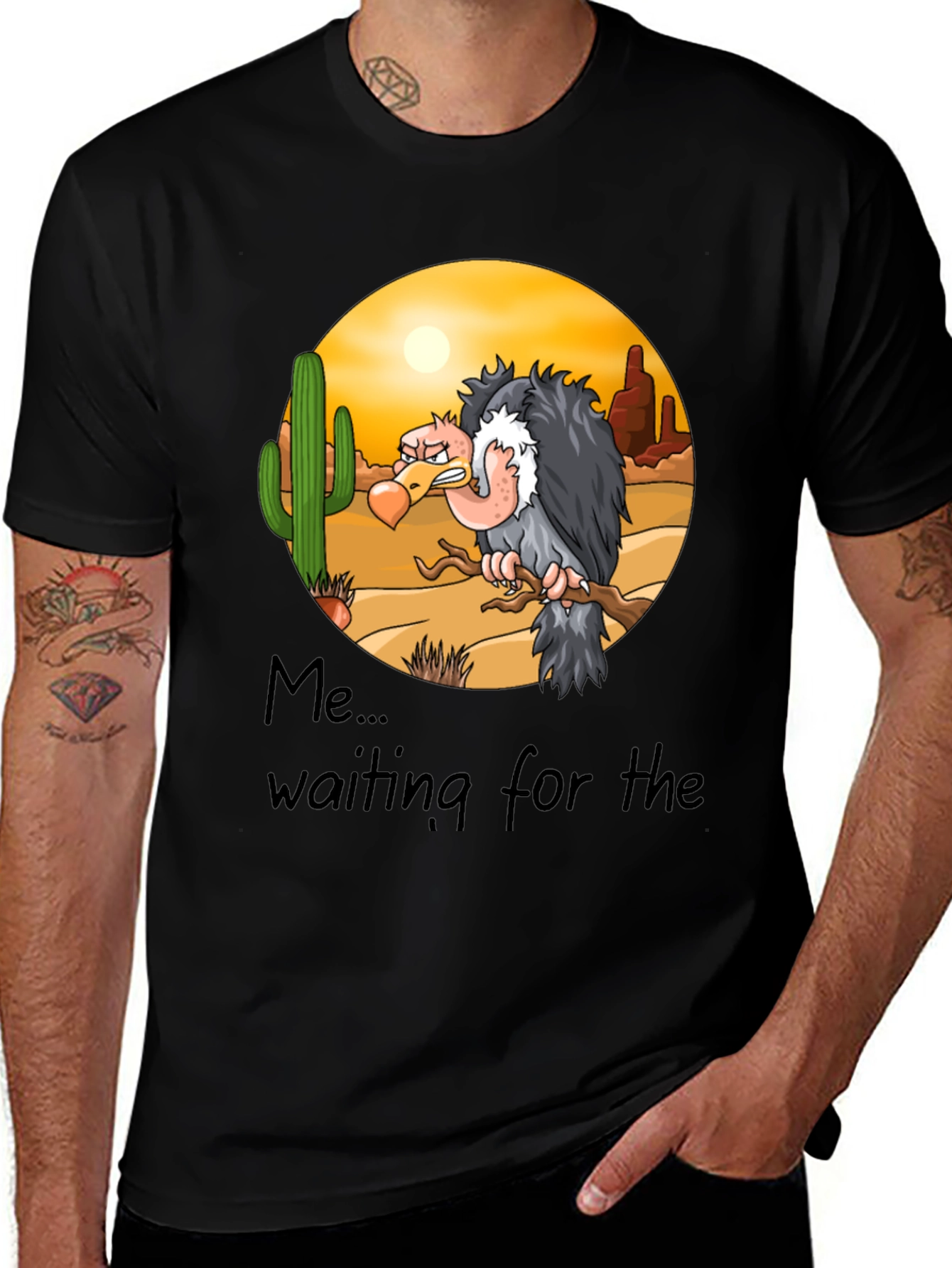 Variant 26 of Waiting Vulture Graphic Tee - Desert Humor T-Shirt