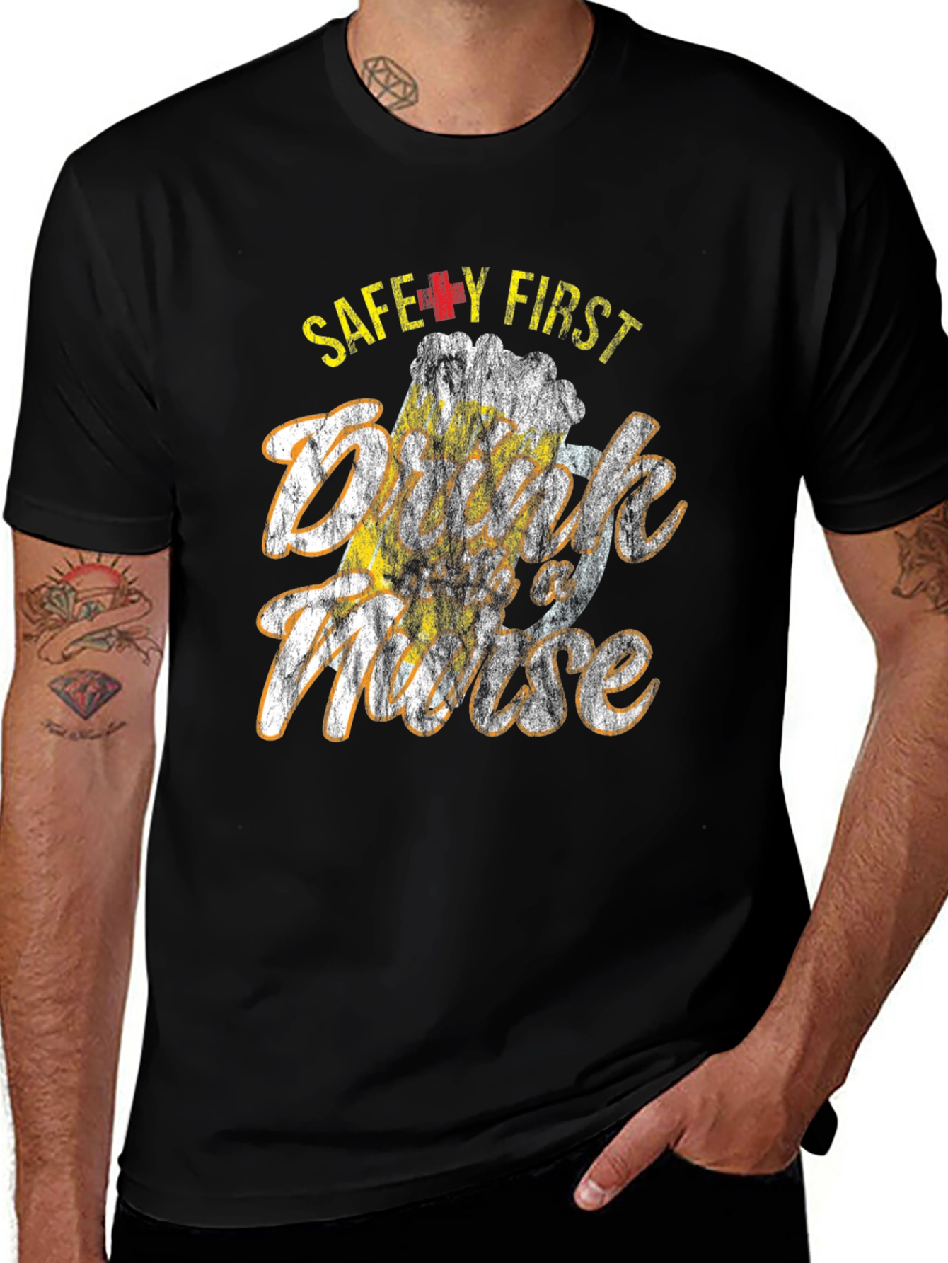Variant 2 of Drink First Safety First T-Shirt