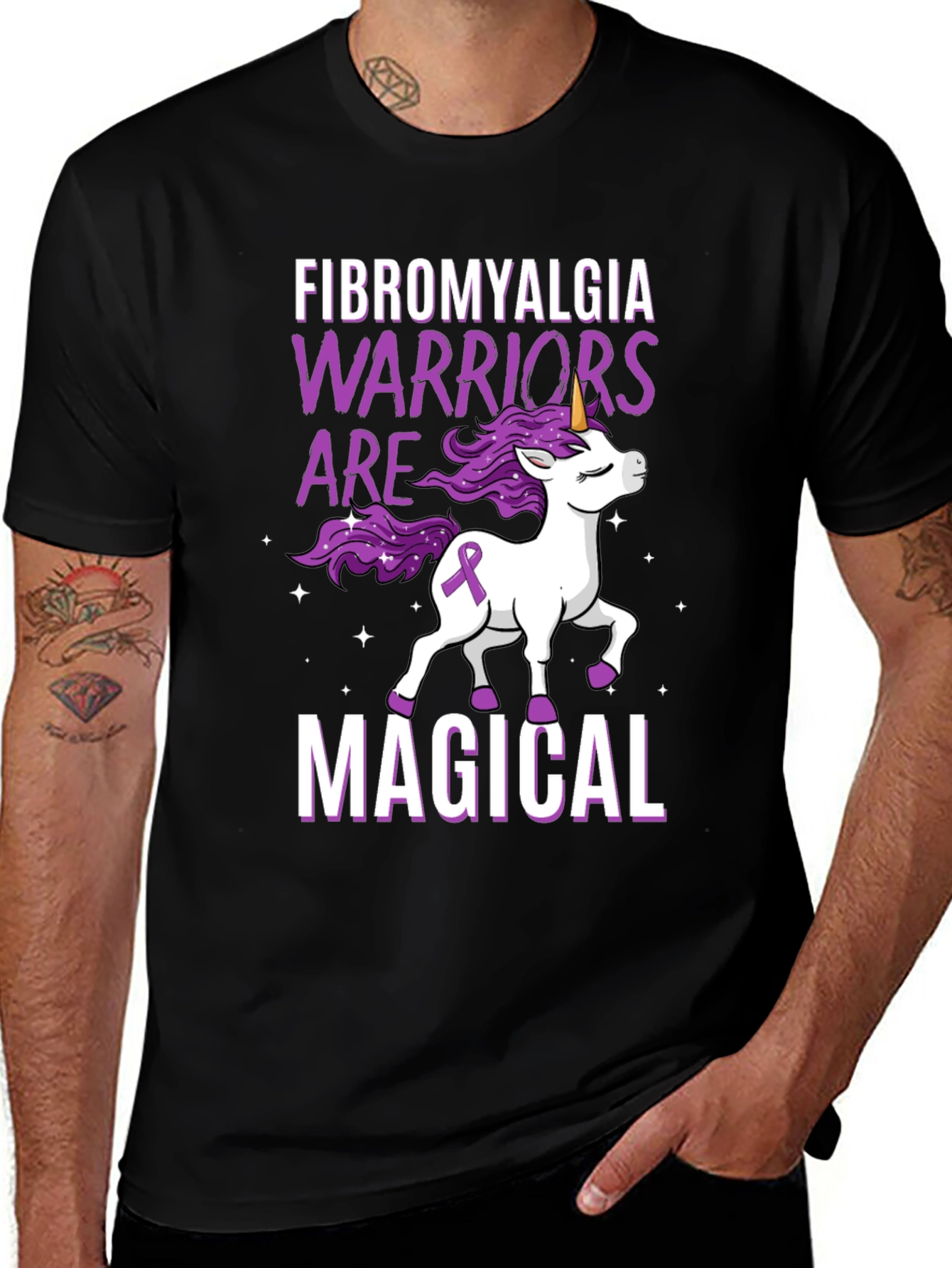 Fibromyalgia Warrior Unicorn Graphic Tee