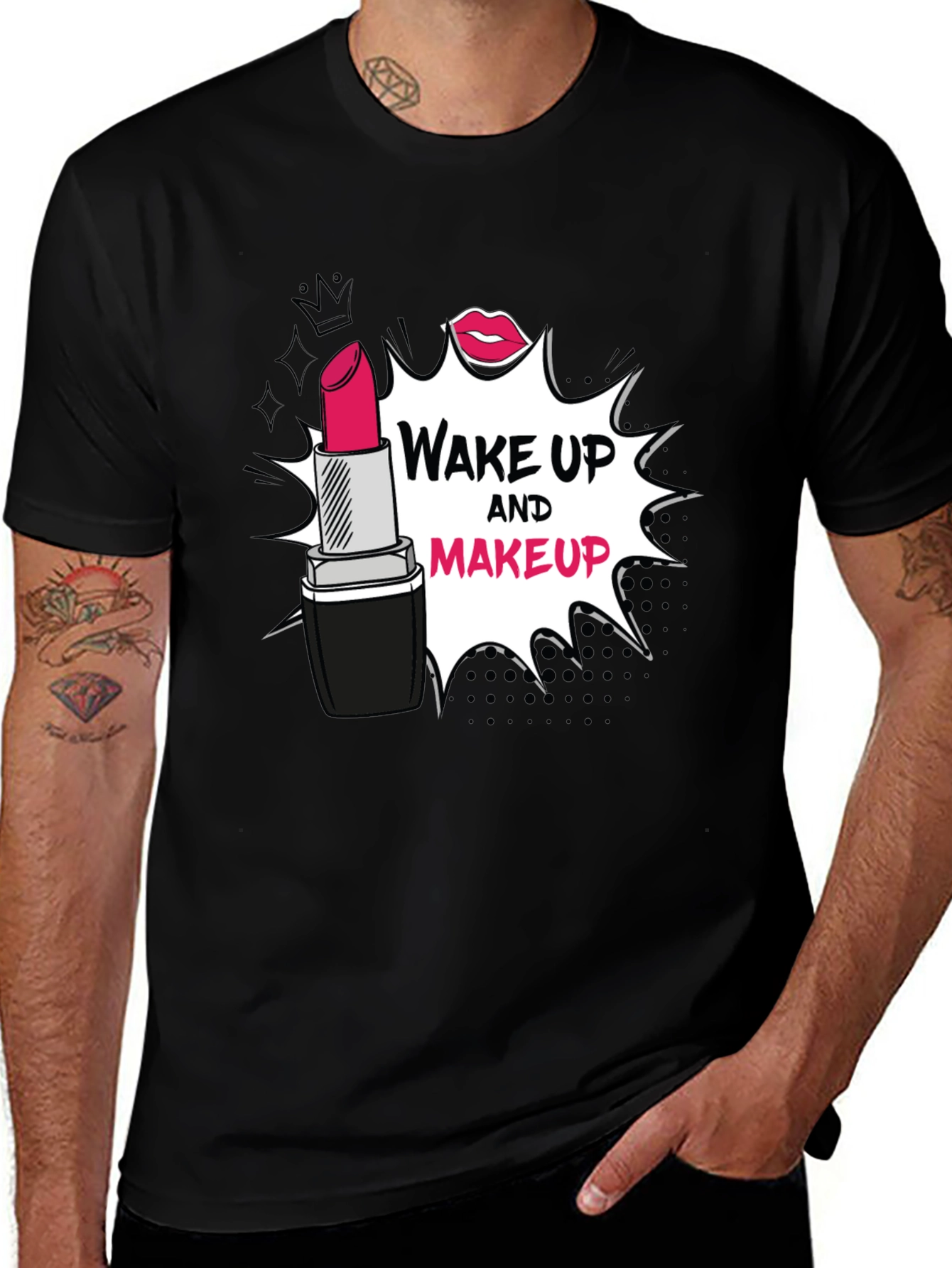 Variant 29 of Wake Up and Makeup Graphic T-Shirt