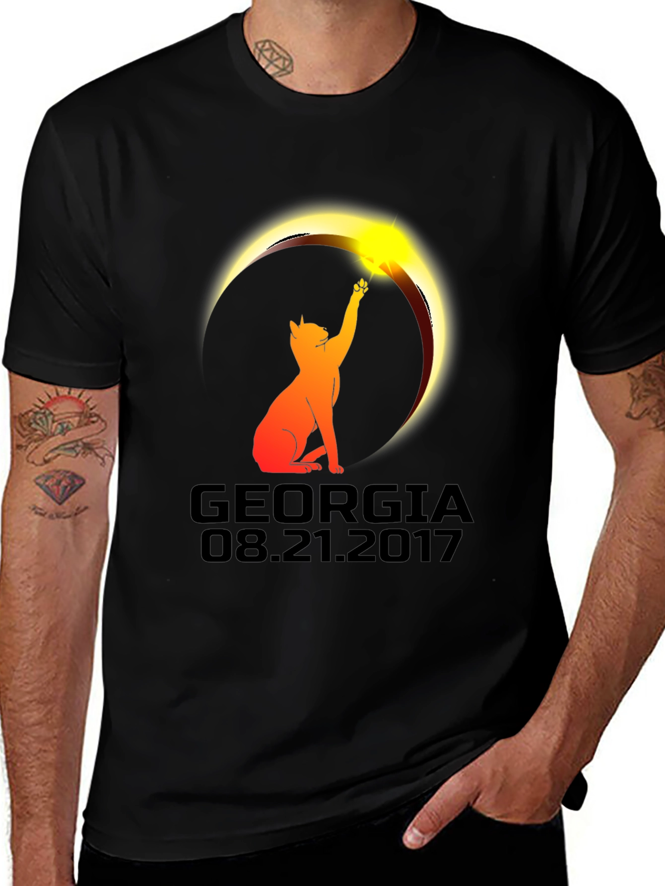 Variant 26 of Georgia Eclipse Cat T-Shirt - August 21, 2017