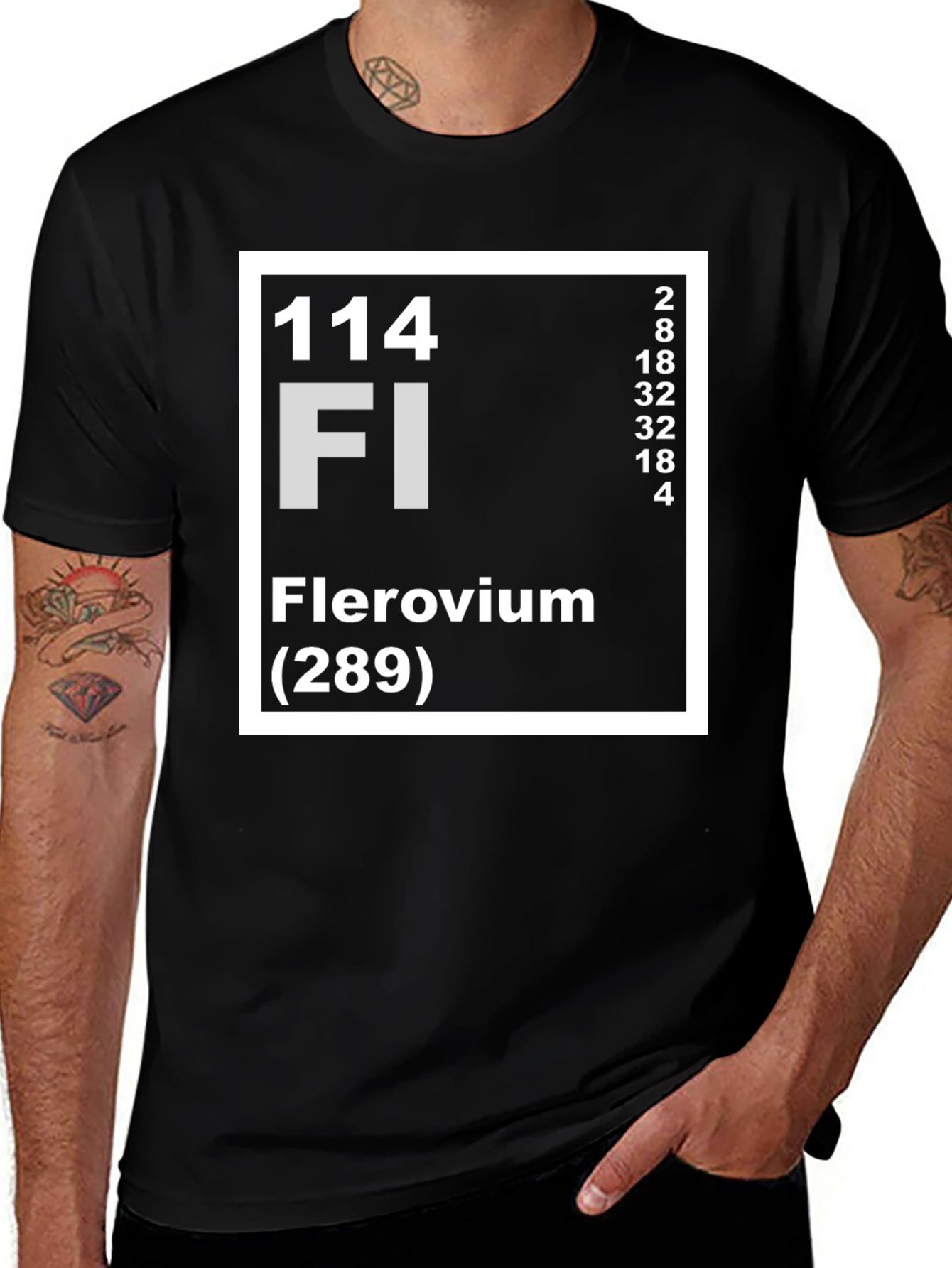 Black Flerovium Periodic Table T-Shirt - Black main image