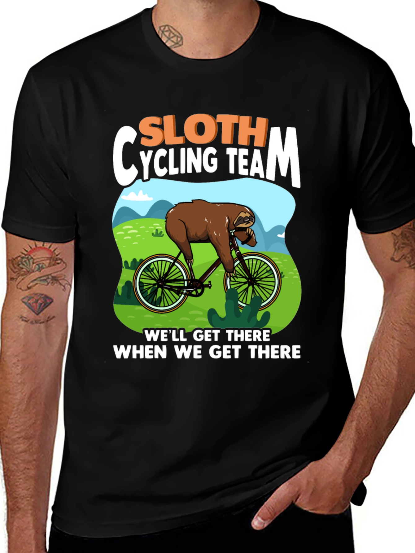 Variant 6 of Sloth Cycling Team T-Shirt - Funny Animal Design