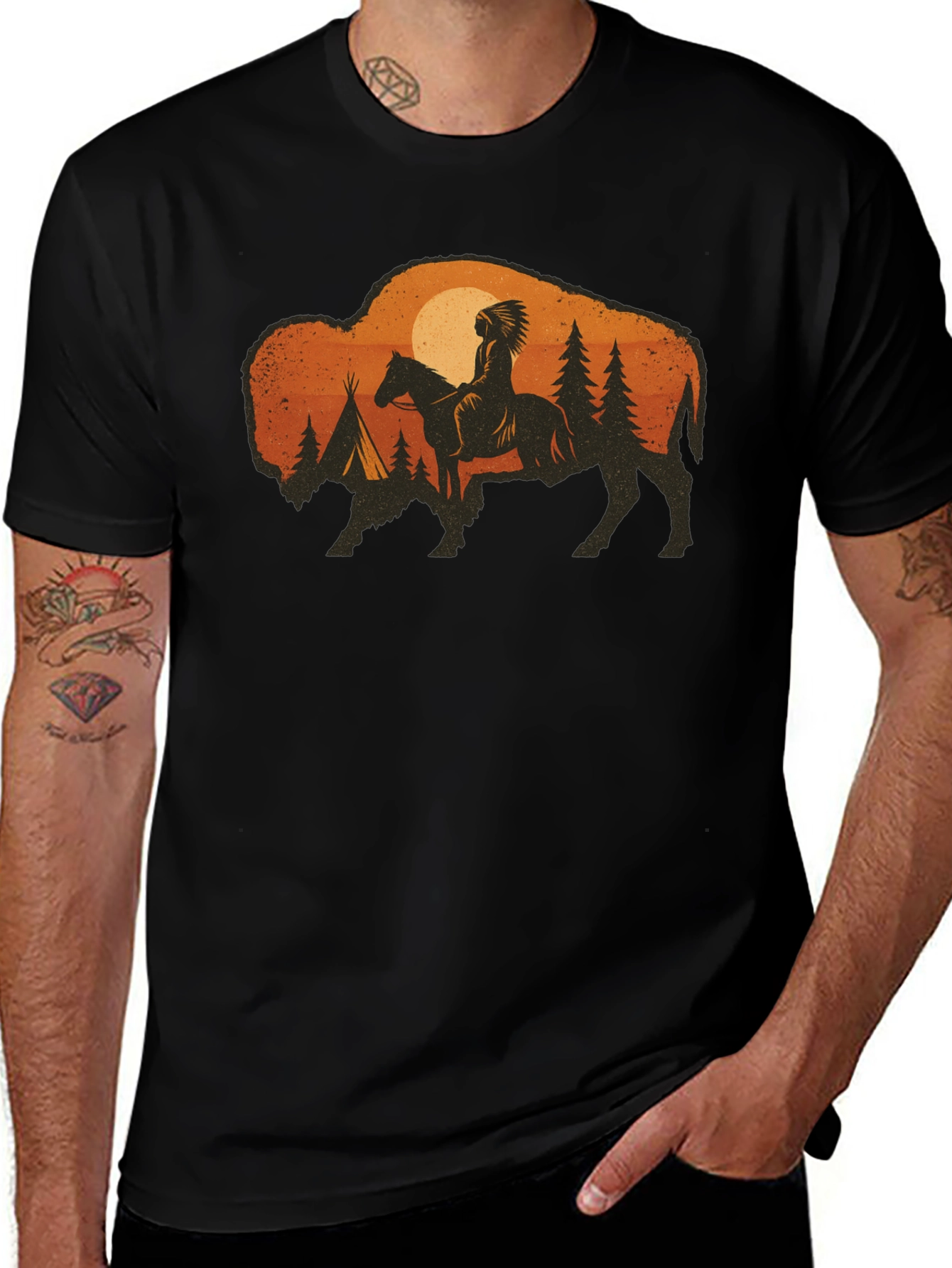 Variant 15 of Buffalo Sunset Graphic Tee