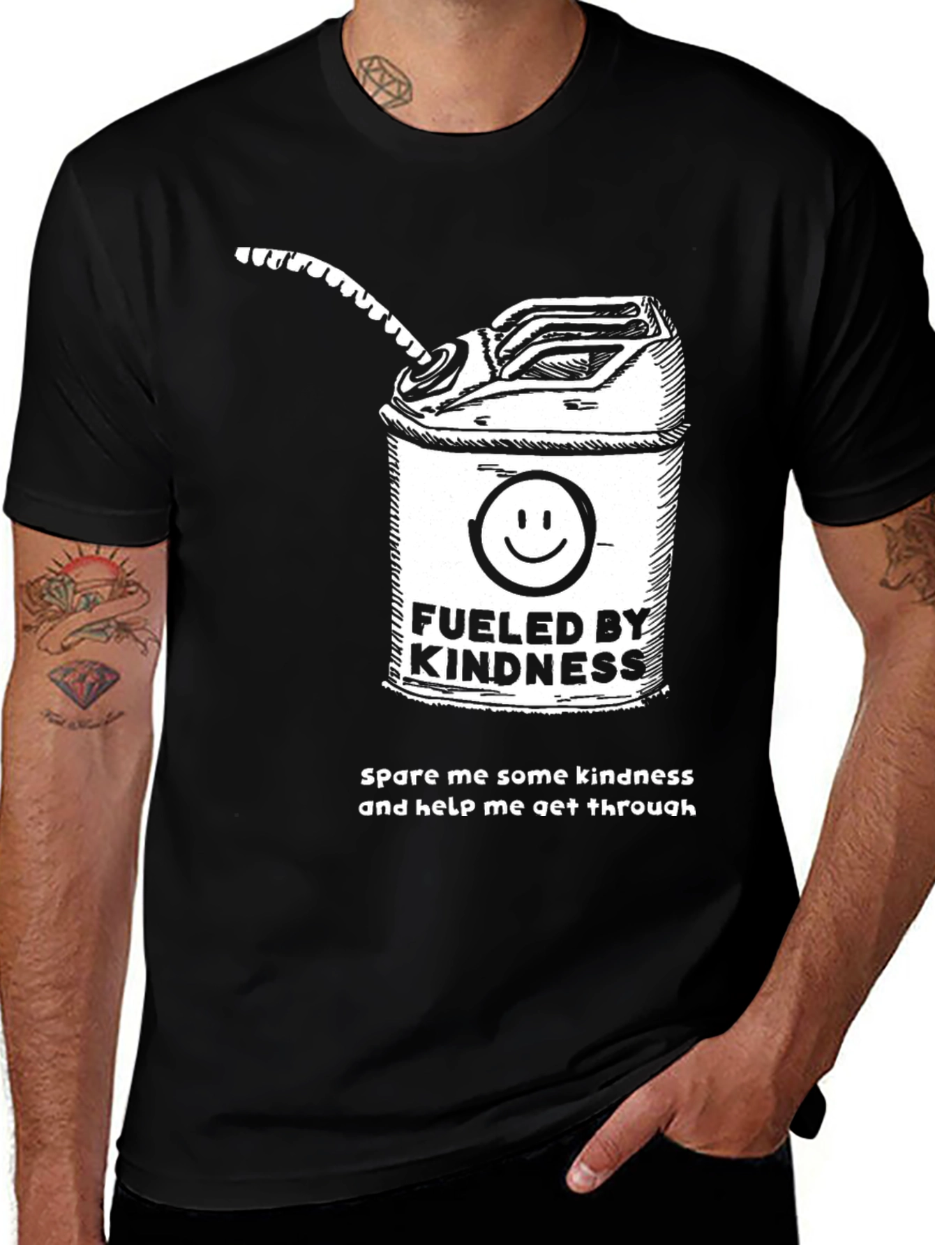 Variant 30 of Fueled by Kindness Black Graphic T-Shirt