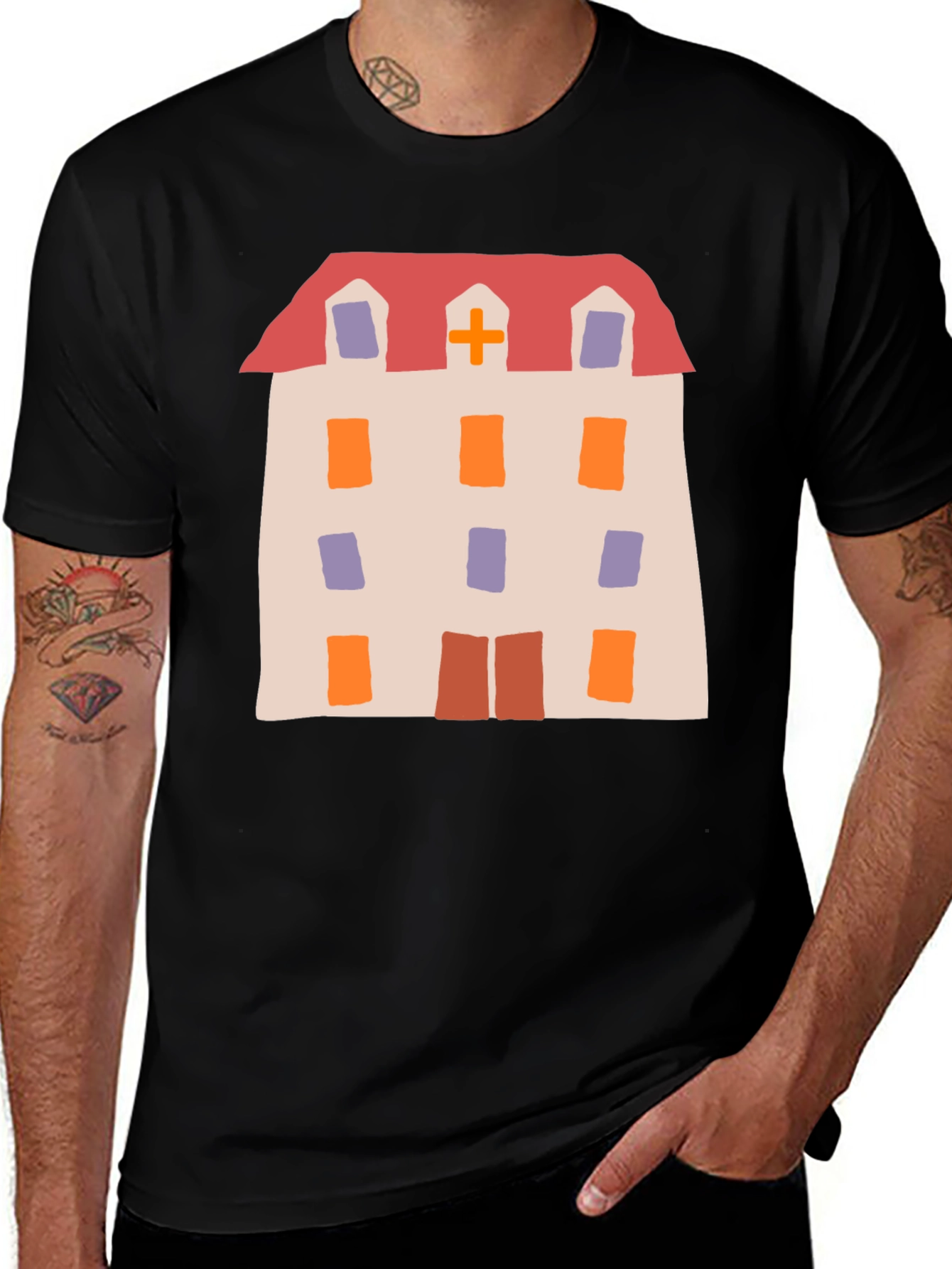 Variant 17 of Novelty Hospital Building Graphic Tee