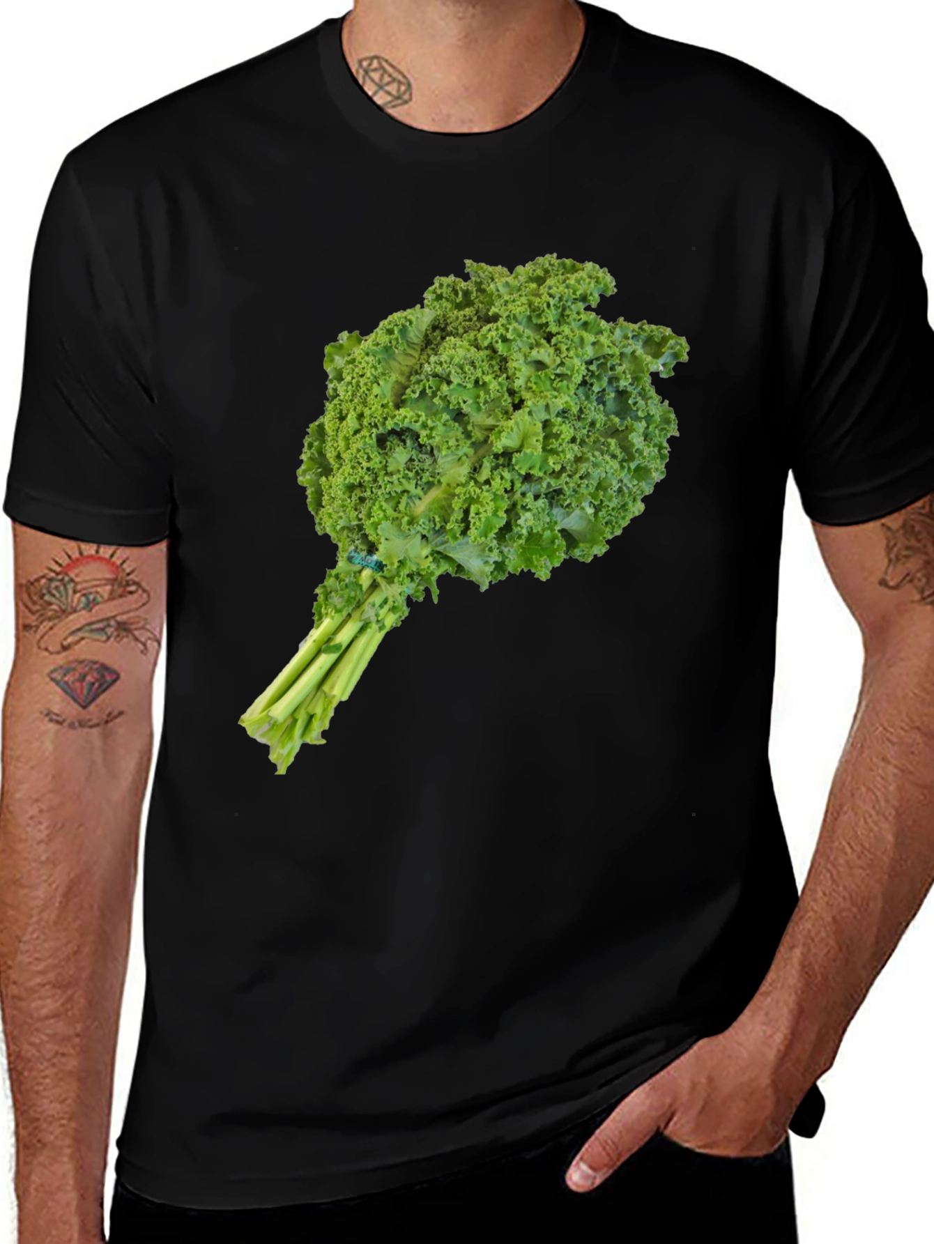 Variant 4 of Kale Graphic T-Shirt - Fresh & Fun Vegetable Tee