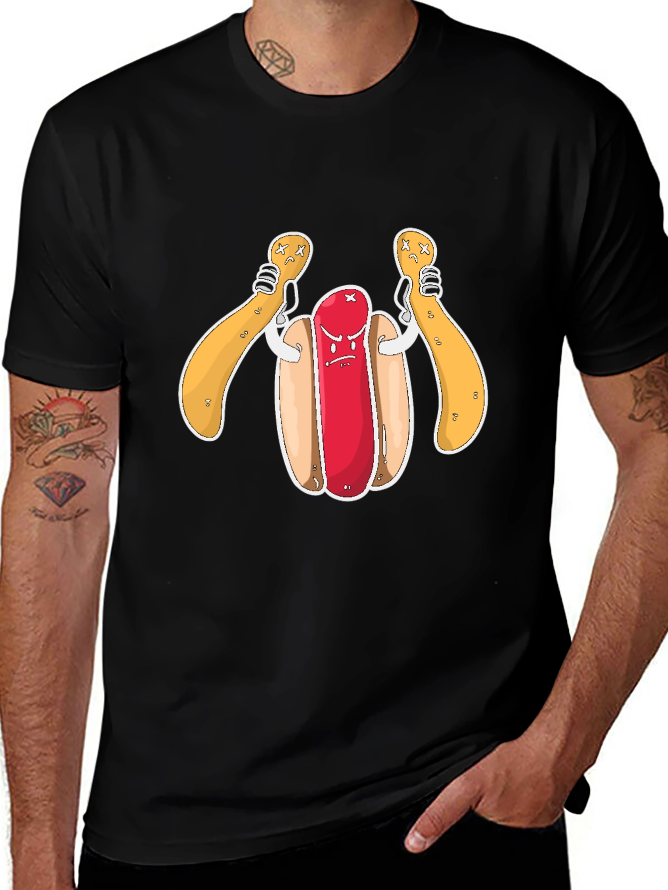 Variant 16 of Cartoon Hot Dog Graphic T-Shirt