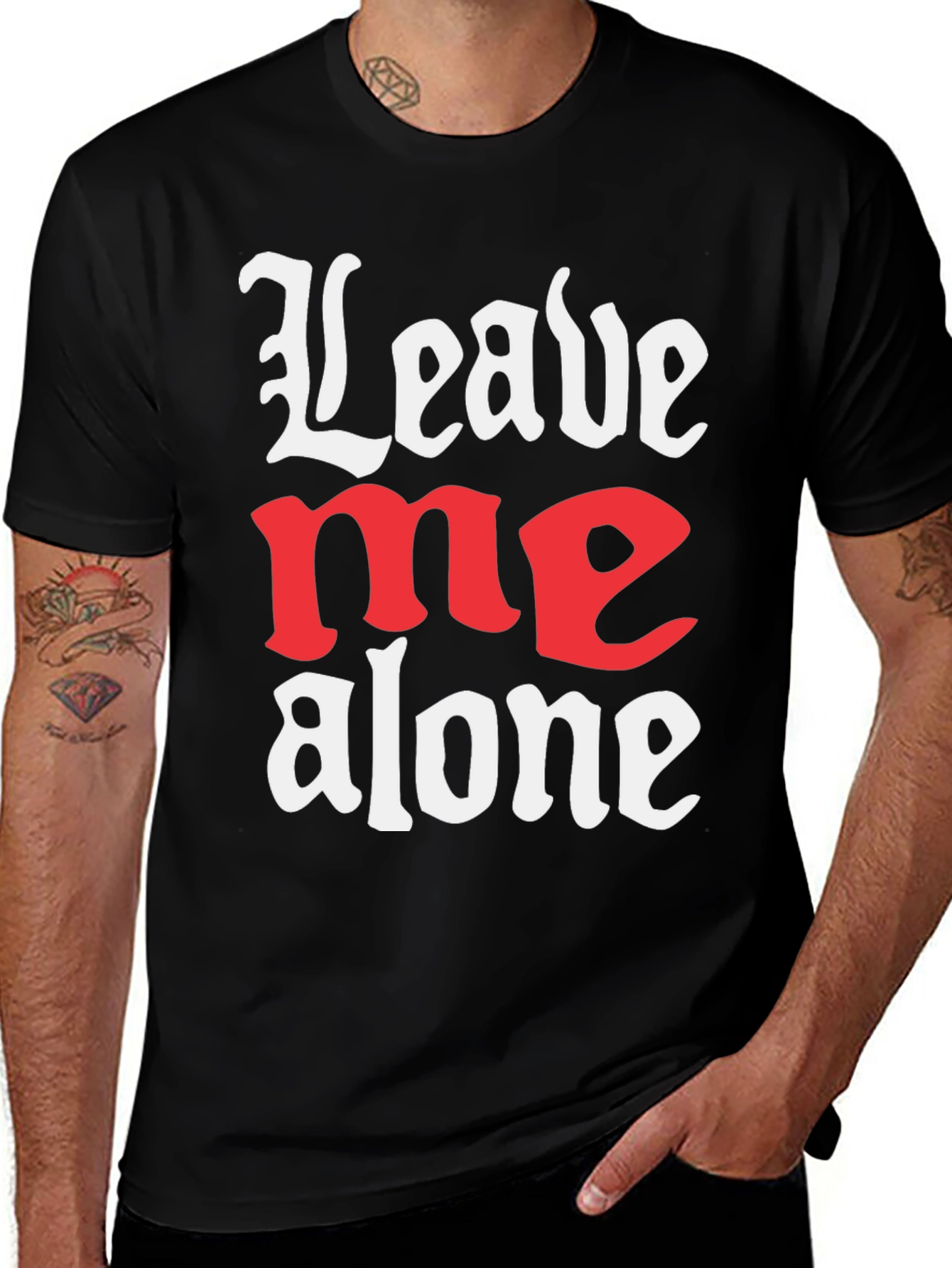 Leave Me Alone Graphic T-Shirt - Black
