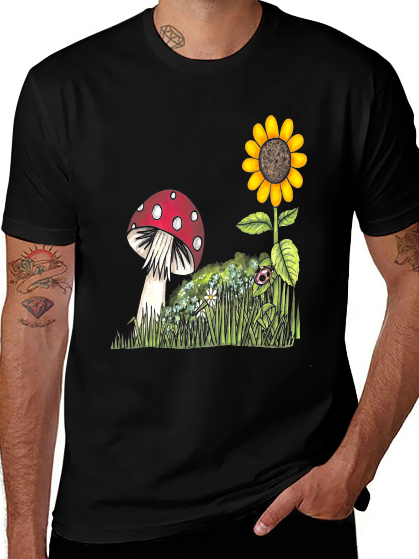 Mushroom & Sunflower Graphic Tee