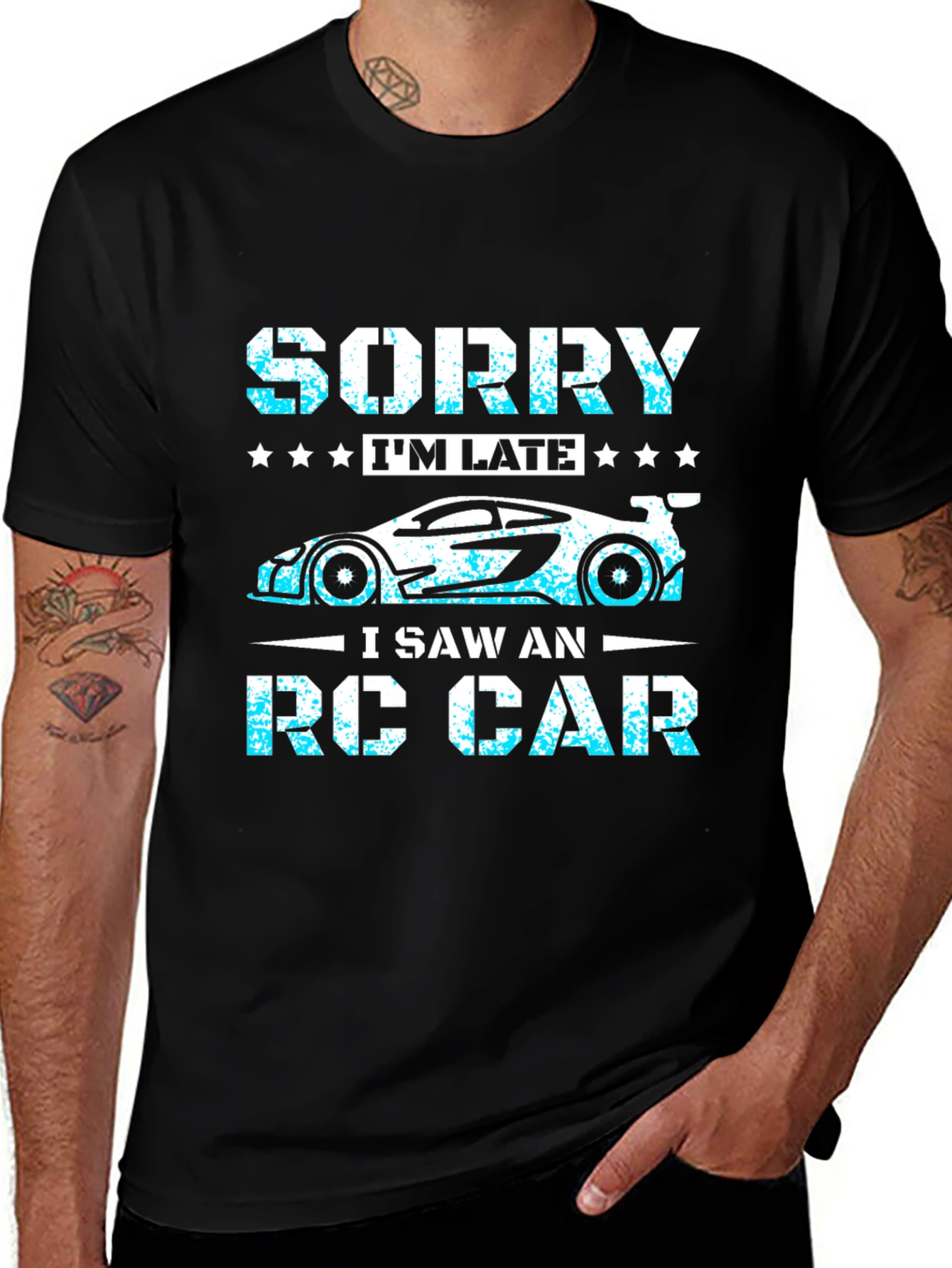 Variant 11 of Funny RC Car T-Shirt - Sorry I'm Late Tee