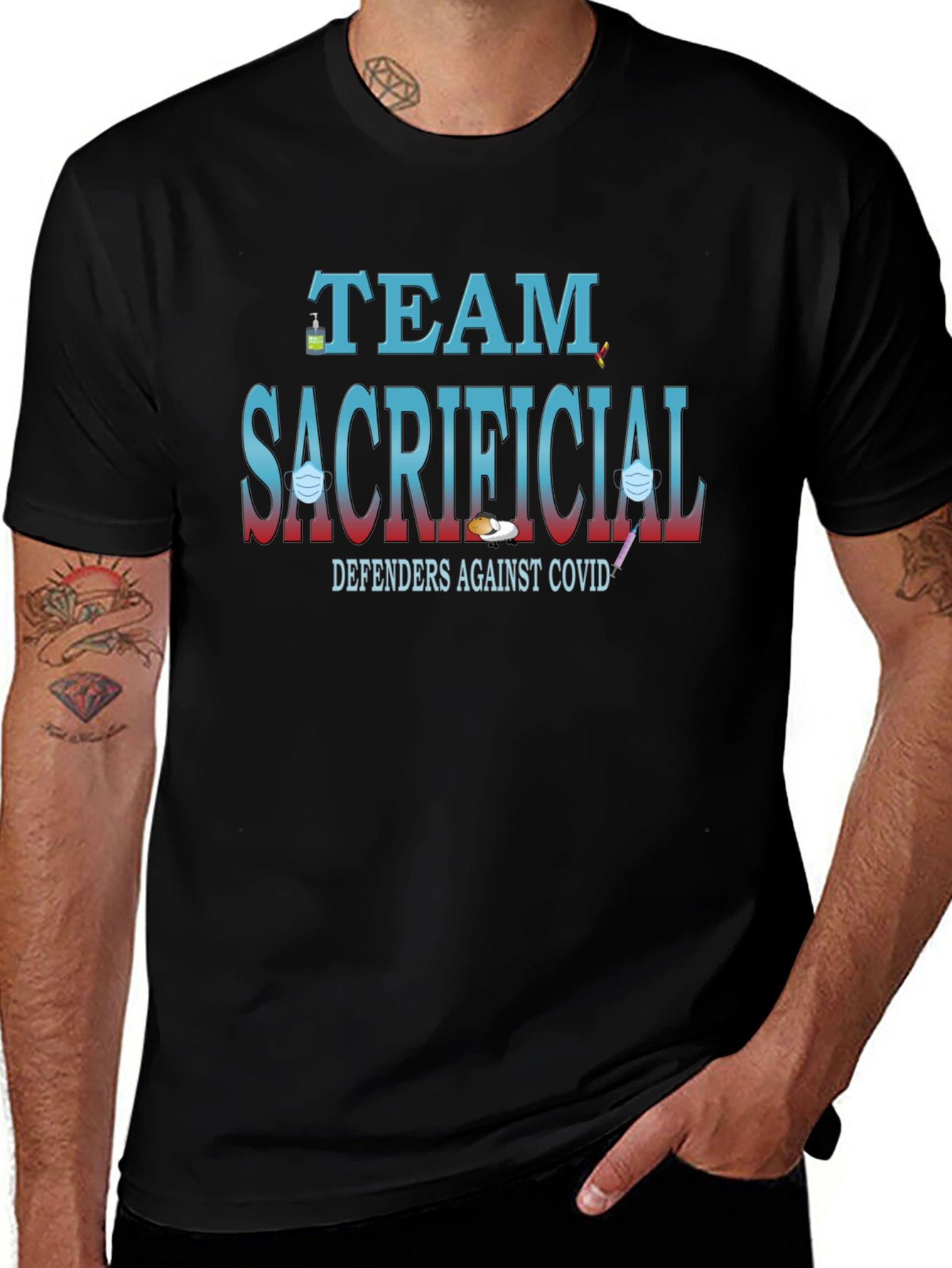 Variant 11 of Team Sacrificial Defender COVID-19 T-Shirt