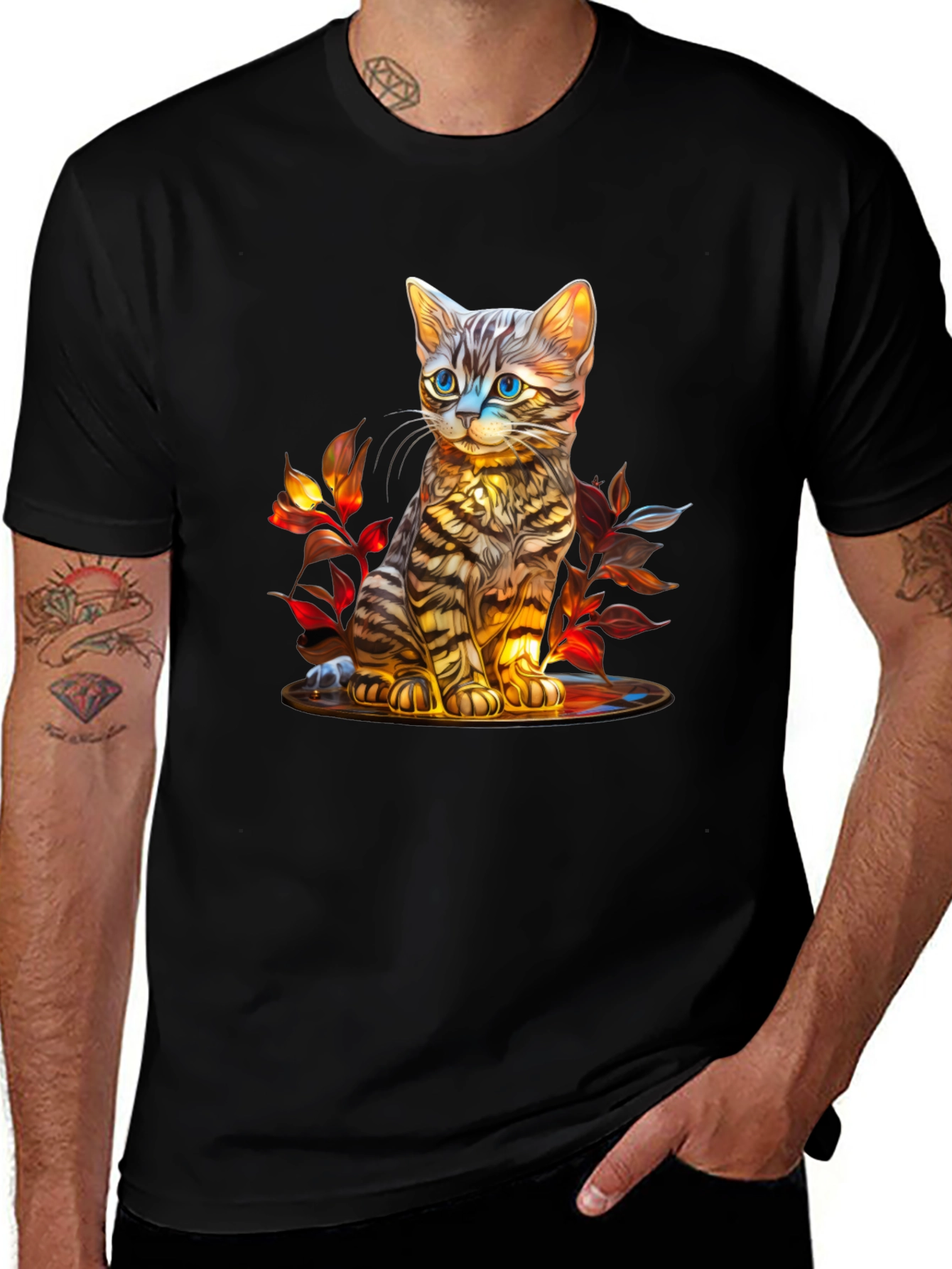 Variant 17 of Whimsical Kitten Art T-Shirt - Soft Cotton Blend