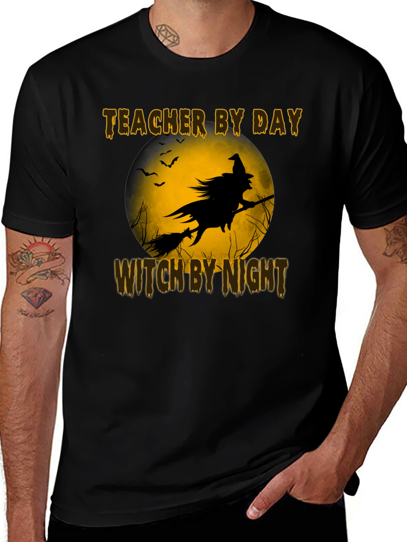 Variant 25 of Teacher By Day Witch By Night Black T-Shirt