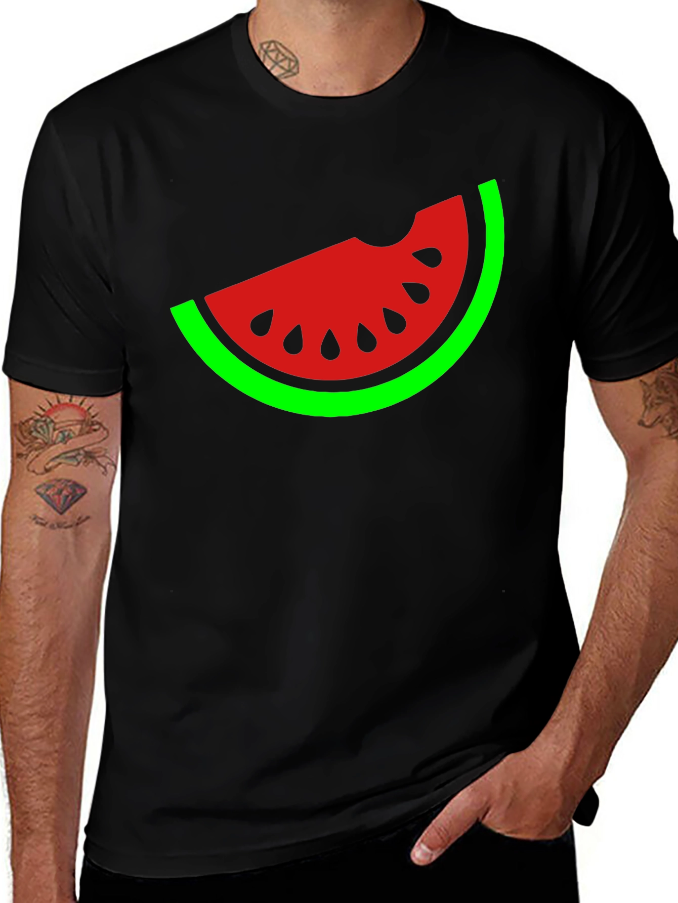 Variant 3 of Watermelon Slice Graphic T-Shirt - Casual Summer Wear