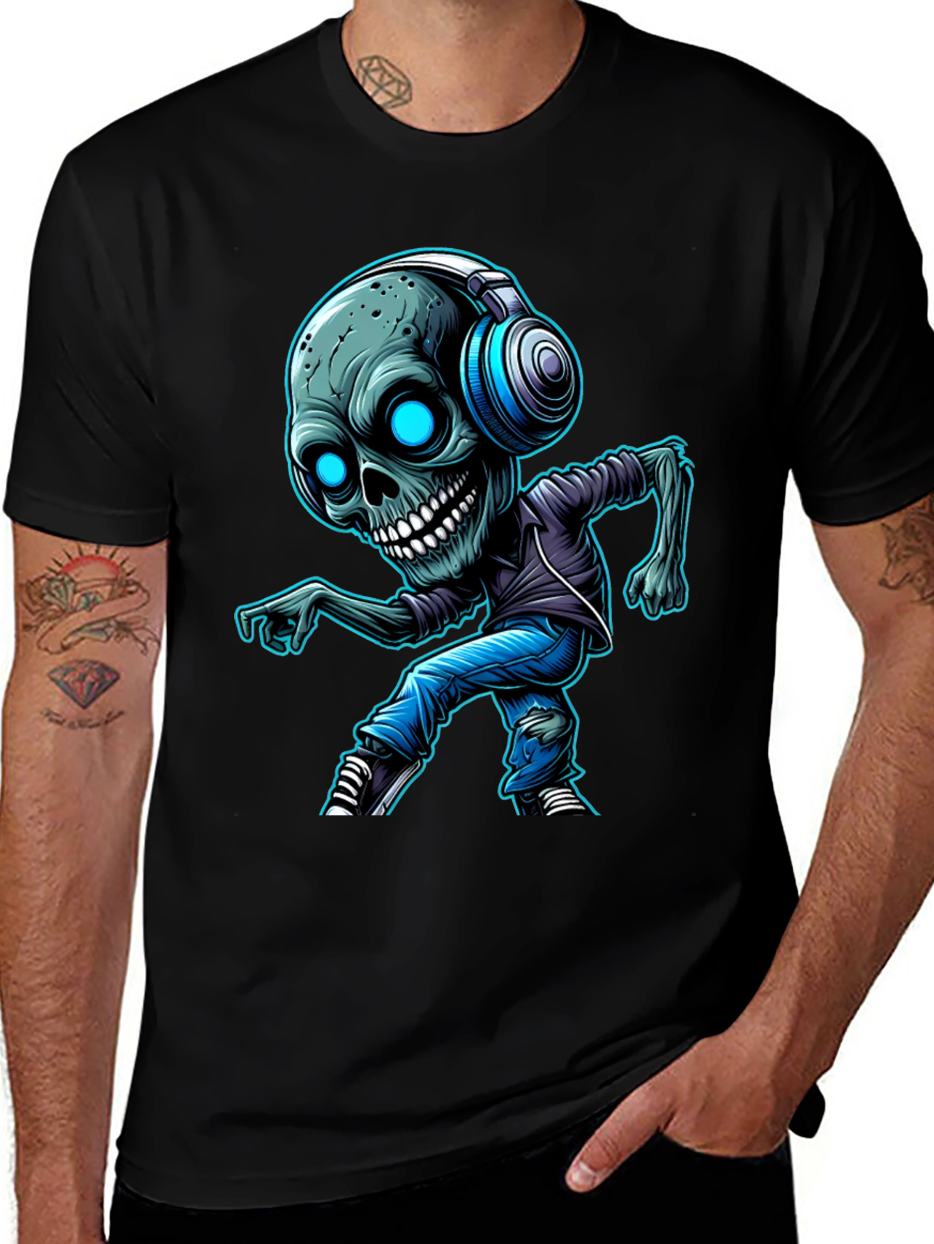 Variant 21 of Groovy Undead DJ T-Shirt