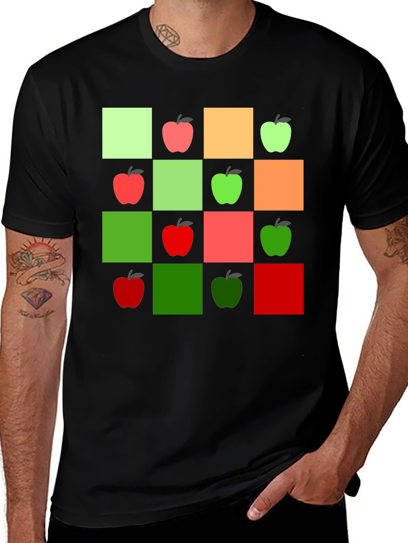 Variant 16 of Geometric Apple Pattern T-Shirt