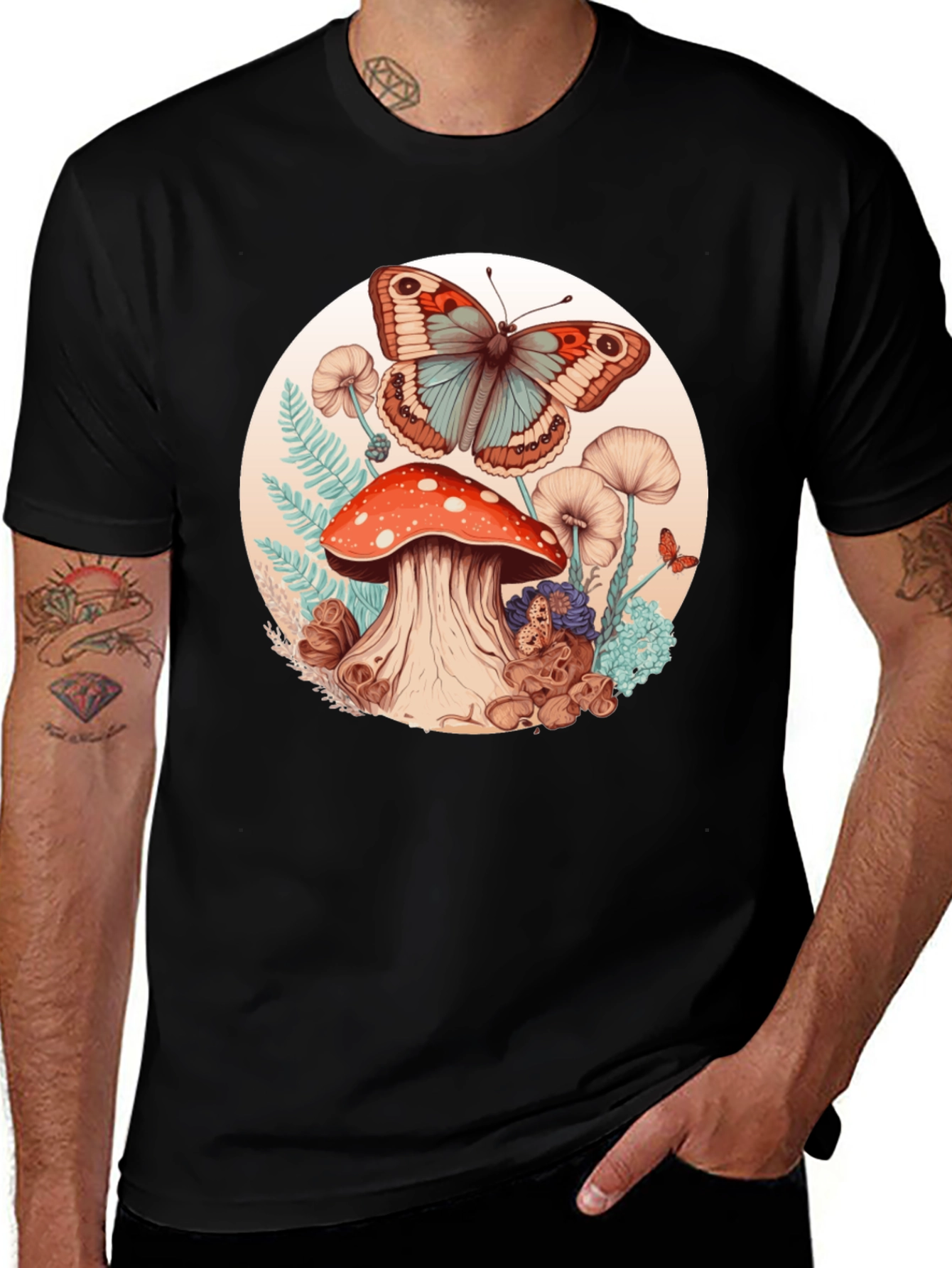 Variant 7 of Mushroom Butterfly Graphic Tee