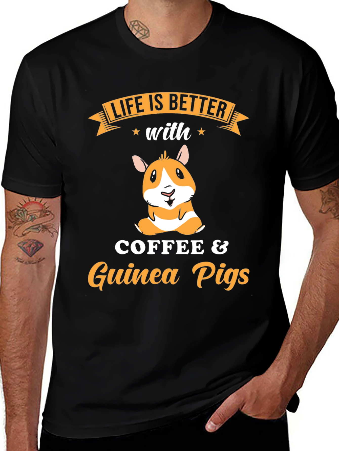 Variant 11 of Life is Better with Guinea Pigs Coffee T-Shirt