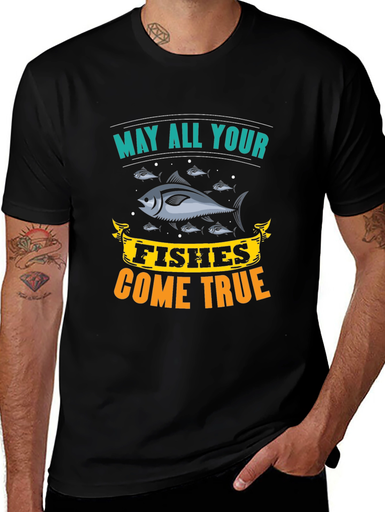 Variant 24 of May All Your Fishes Come True Black T-Shirt