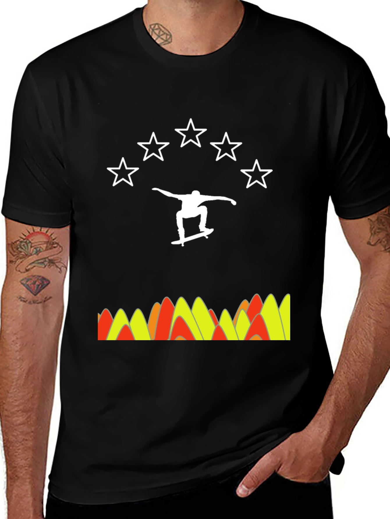 Variant 2 of Skater Star Tee - Cool Graphic Print Shirt