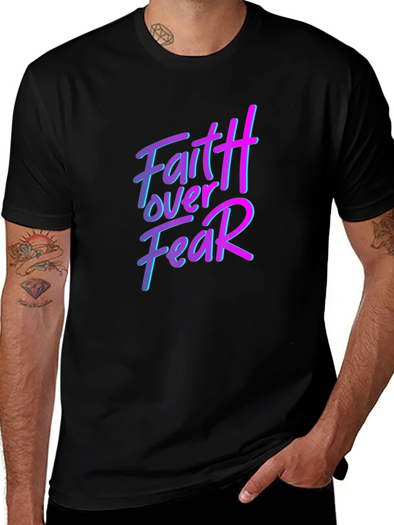 Faith Over Fear Graphic Tee - Trendy Christian T-Shirt