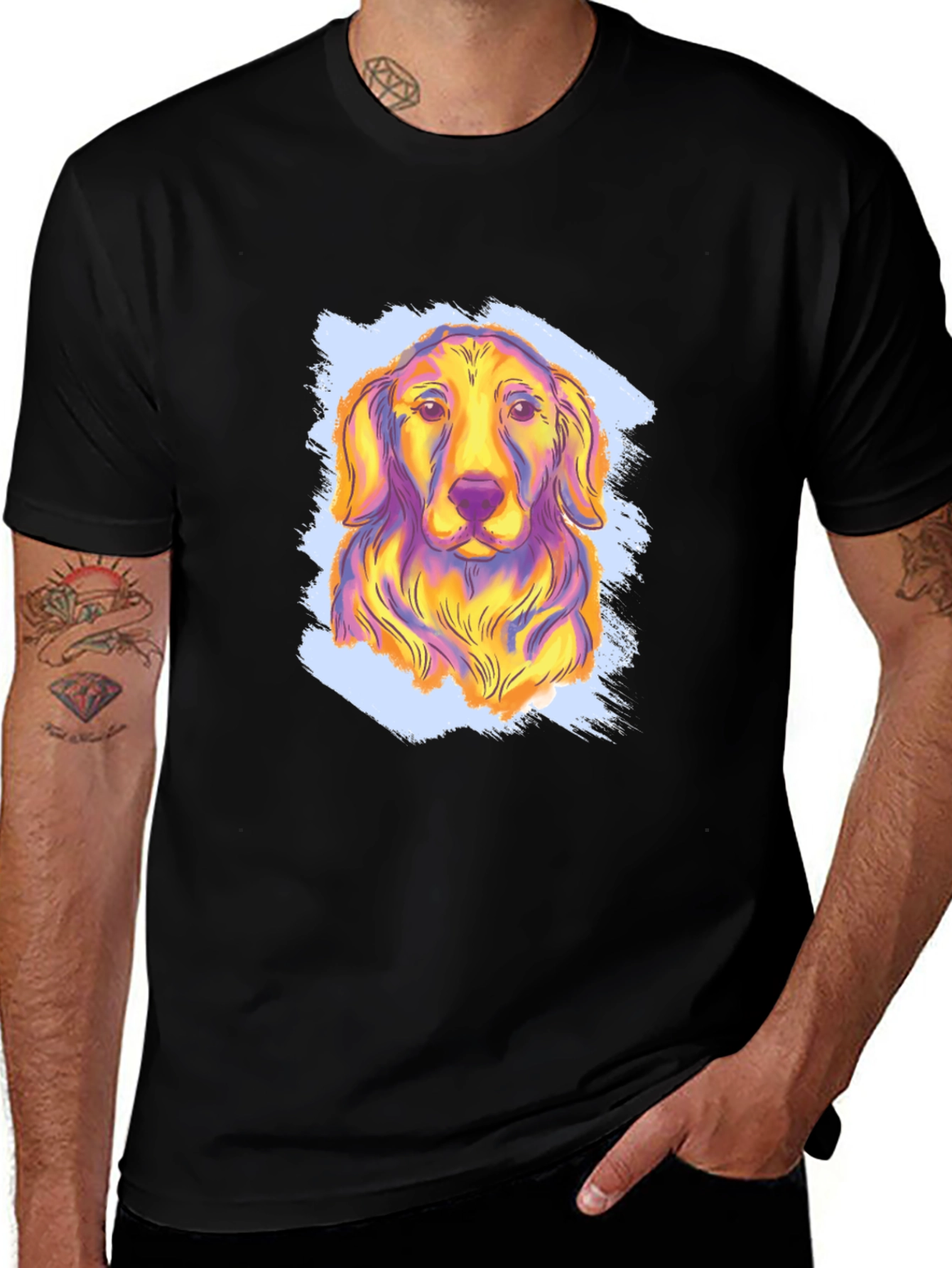 Variant 23 of Vibrant Dog Graphic Tee - Soft Cotton Blend