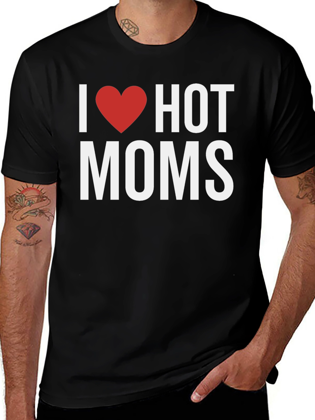 Variant 14 of I Heart Hot Moms Graphic Tee