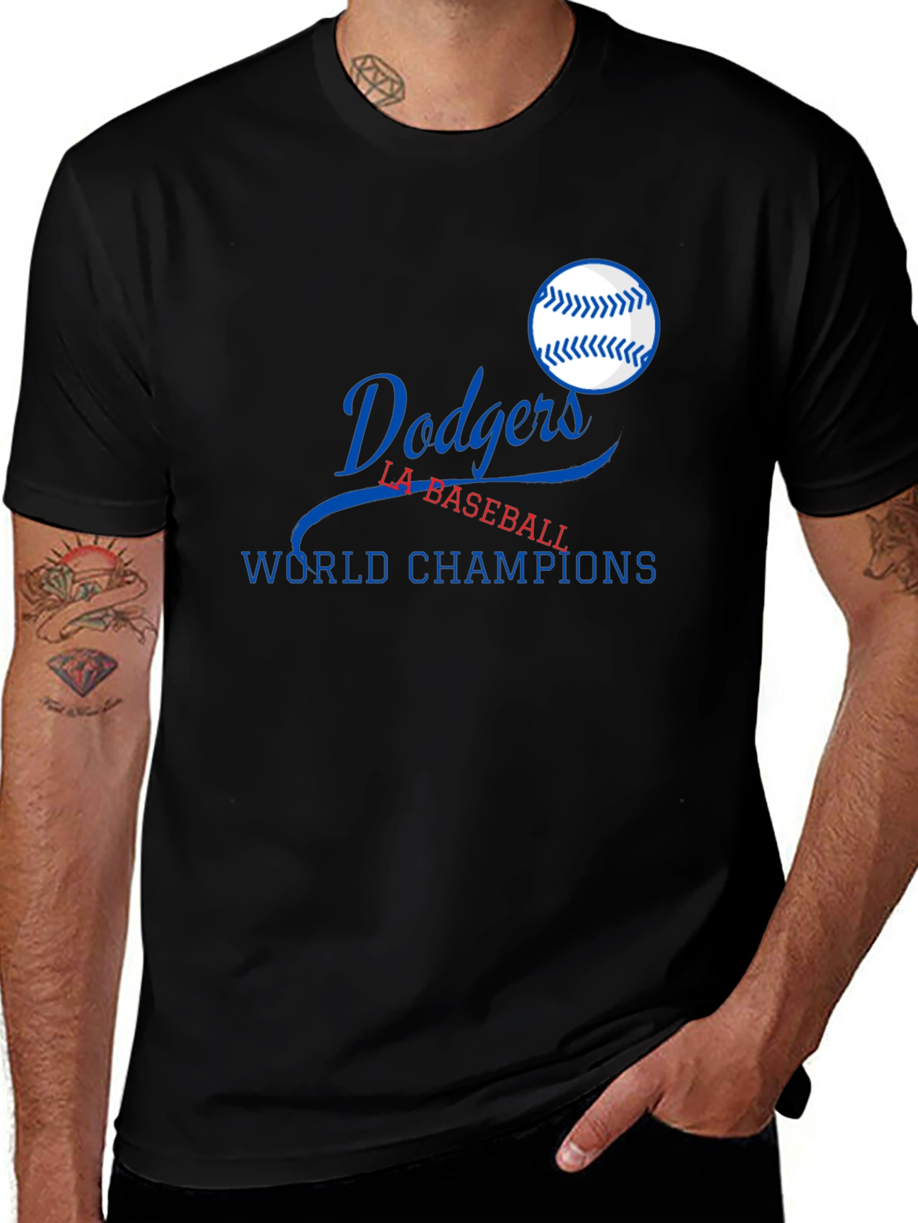 Dodgers Baseball World Champions Black T-Shirt