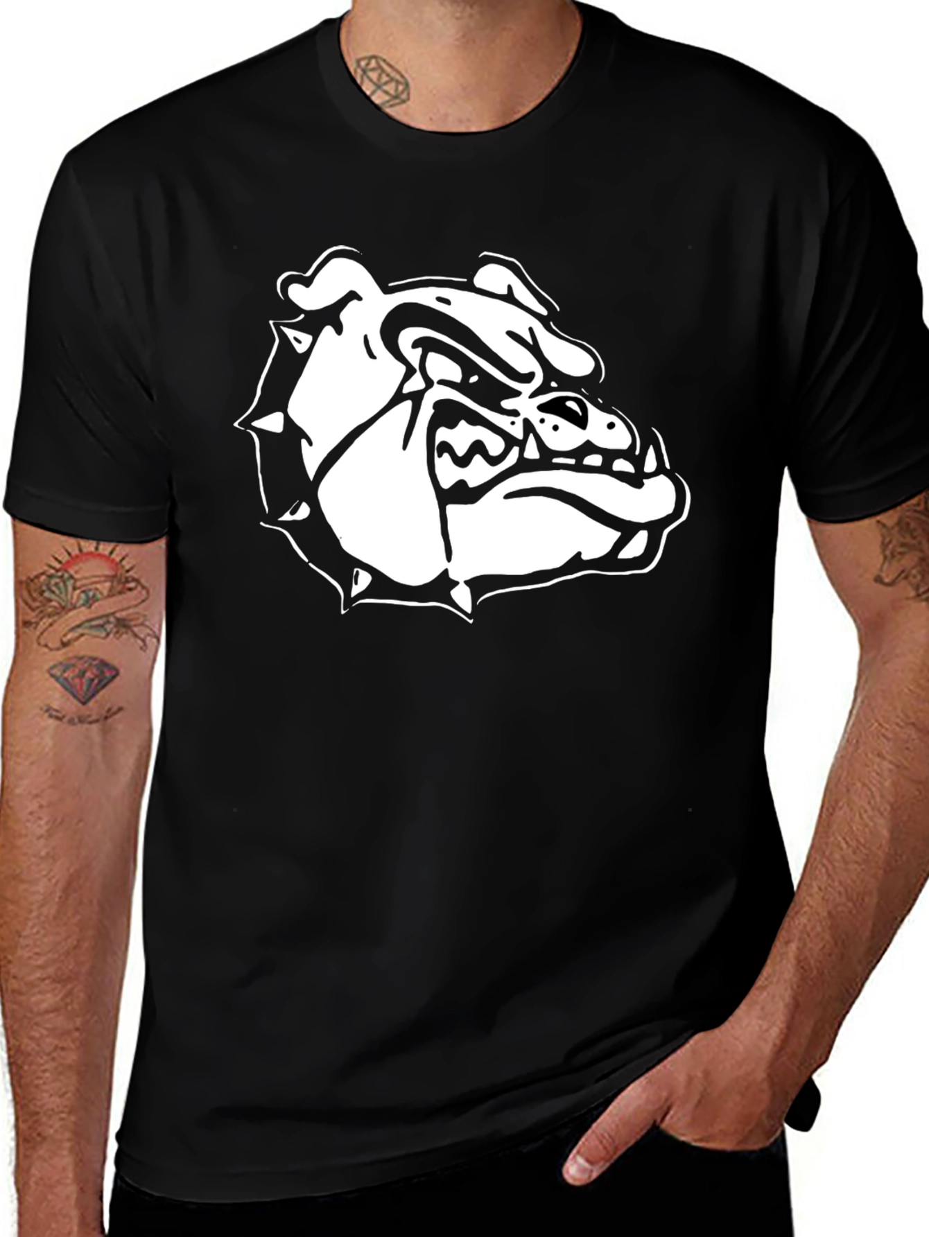 Variant 5 of Black T-Shirt with Bulldog Graphic