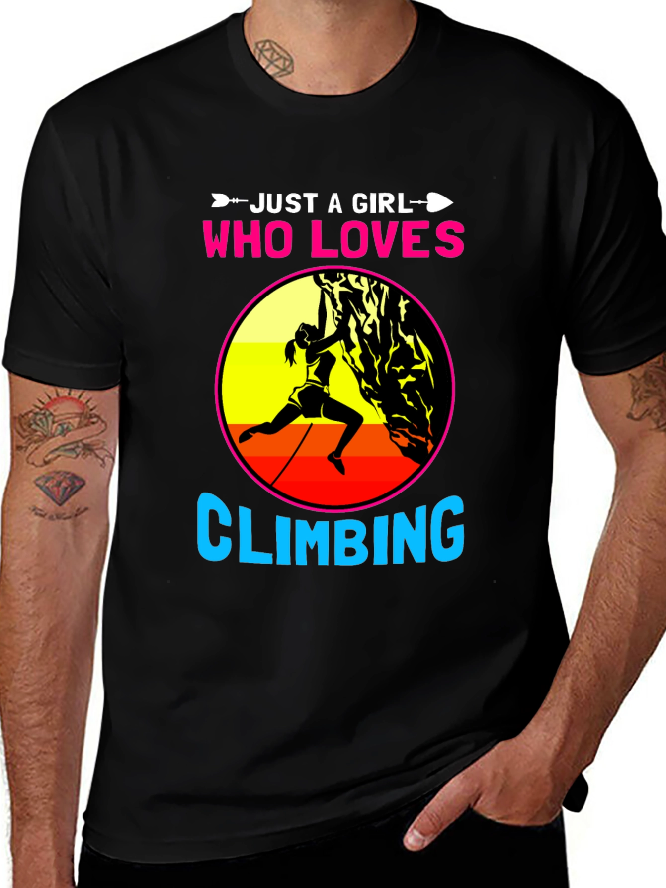 Variant 11 of Girl Who Loves Climbing Graphic Tee