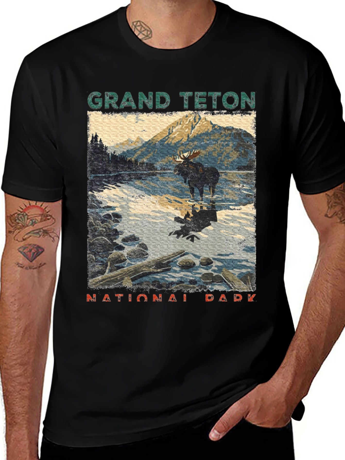 Variant 13 of Grand Teton National Park Moose Graphic Tee