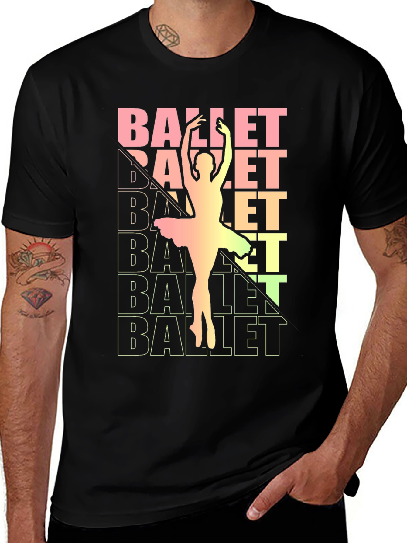 Variant 11 of Ballet Dancer Black T-Shirt - Artistic Graphic Tee