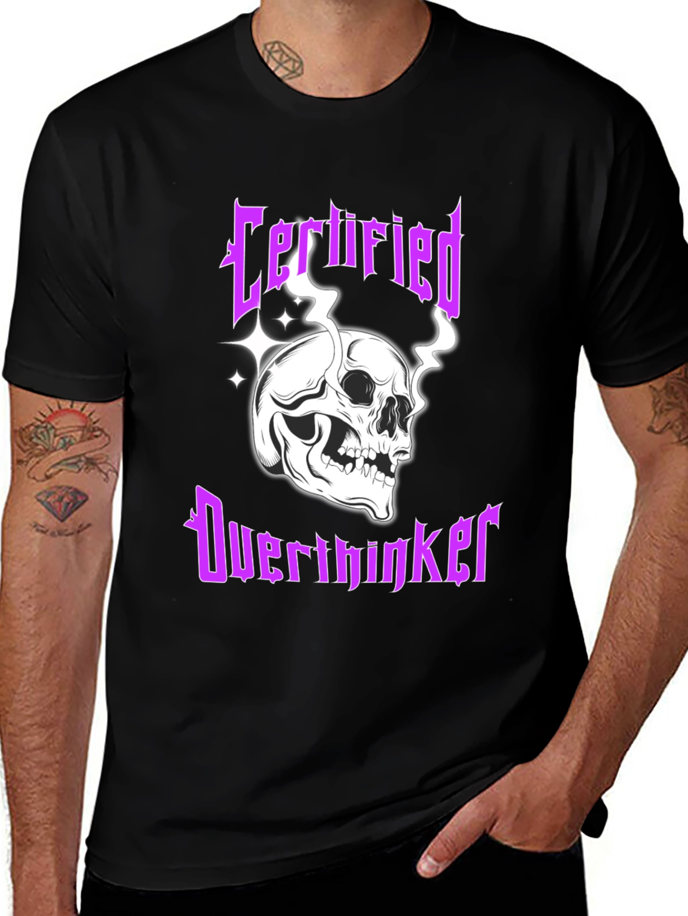 Variant 10 of Certified Overthinker Skull Graphic T-Shirt