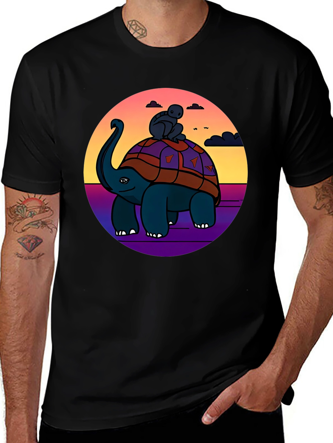 Variant 4 of Turtle Rider Graphic Tee - Unique Comfort