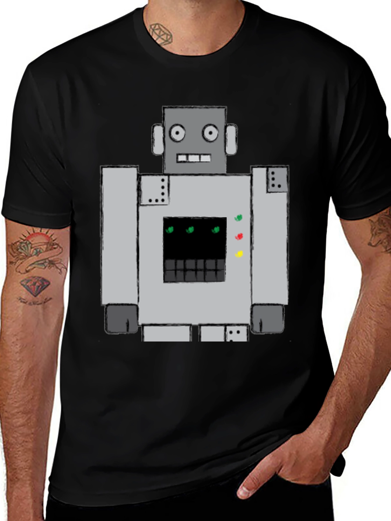 Variant 14 of Robot Graphic Print T-Shirt - Novelty Tee