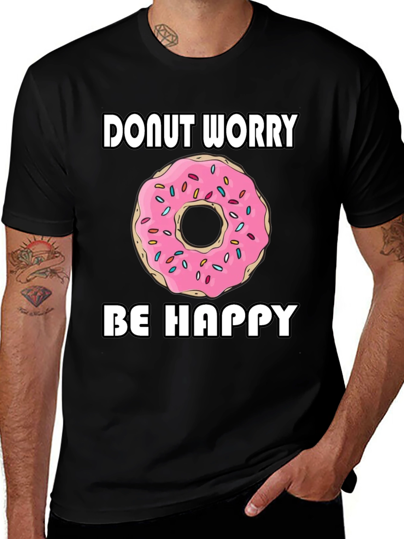 Variant 30 of Donut Worry Be Happy Graphic T-Shirt